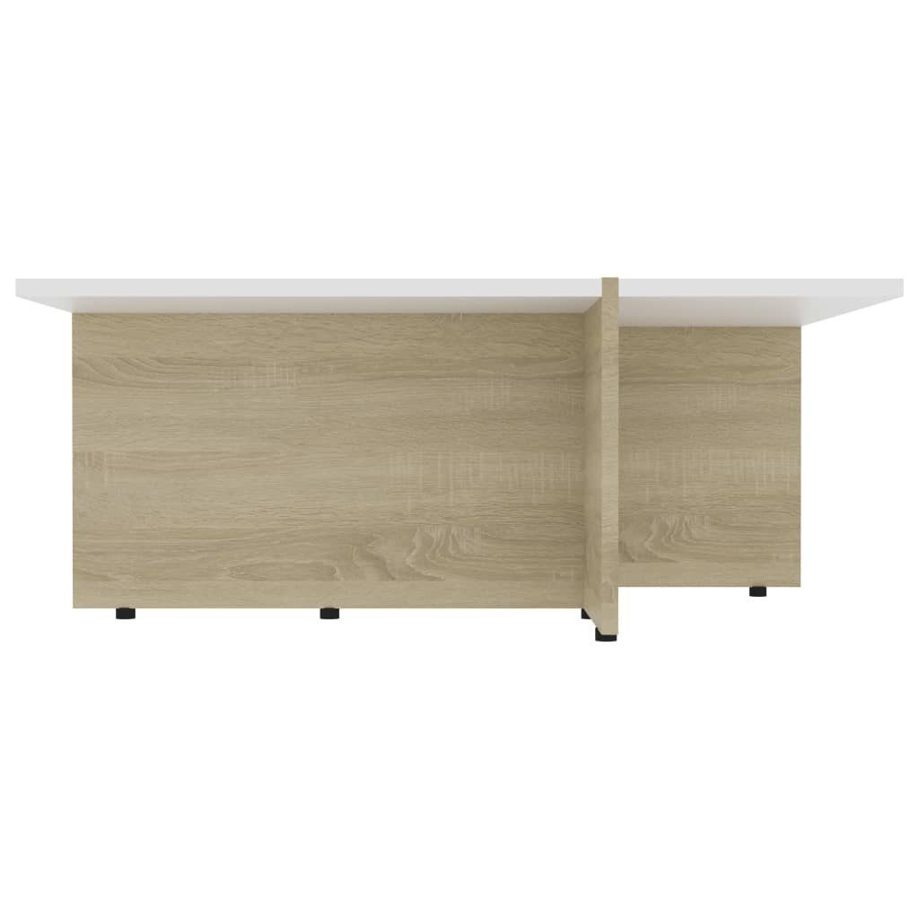 Holzwerkstoff cm vidaXL und Weiß Sonoma-Eiche Couchtisch Weiß 79,5x79,5x30 Weiß Couchtisch und Sonoma-Eiche und | (1-St) Sonoma-Eiche