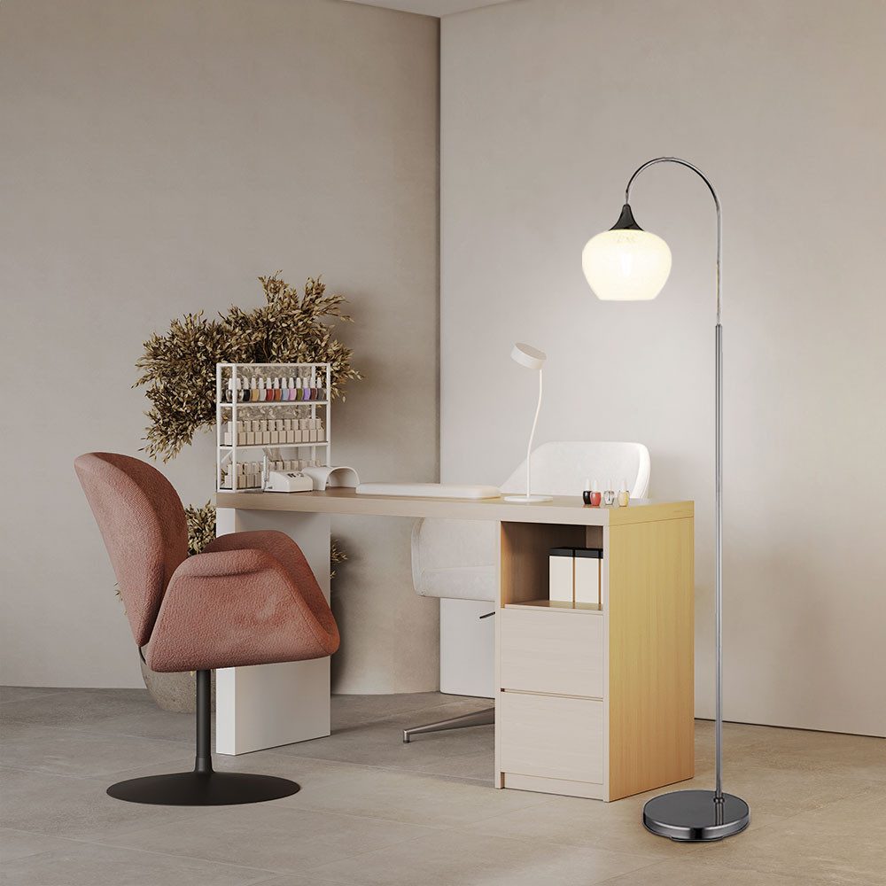 GLOBO LIGHTING LED Stehlampe, Leuchtmittel inklusive, Warmweiß, Stehlampe Standlampe Wohnzimmerlampe Kristall Glaskugel LED H 150 cm