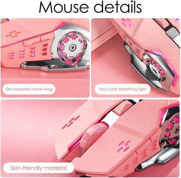LexonElec RGB LED Hintergrundbeleuchtung Tastatur- und Maus-Set, Stimmungsvoller Beleuchtung,Innovativer Maus,immersivem Audio-Erlebnis