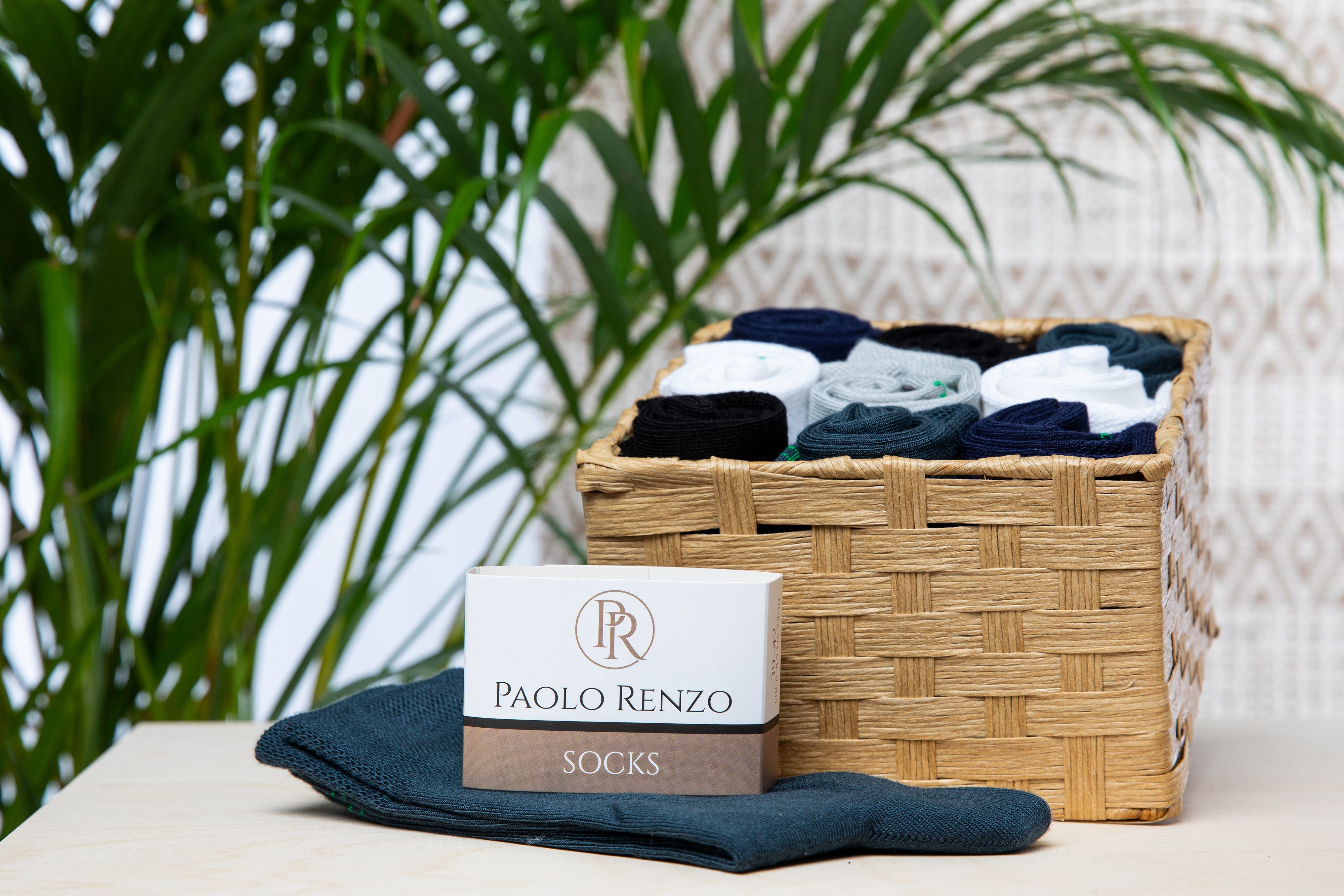 Paolo Renzo Gesundheitssocken aus Weiß Casual / Viskose Business Socken Atmungsaktive hochwertiger Herren Socken - (3-Paar) Bambus Geruchshemmend
