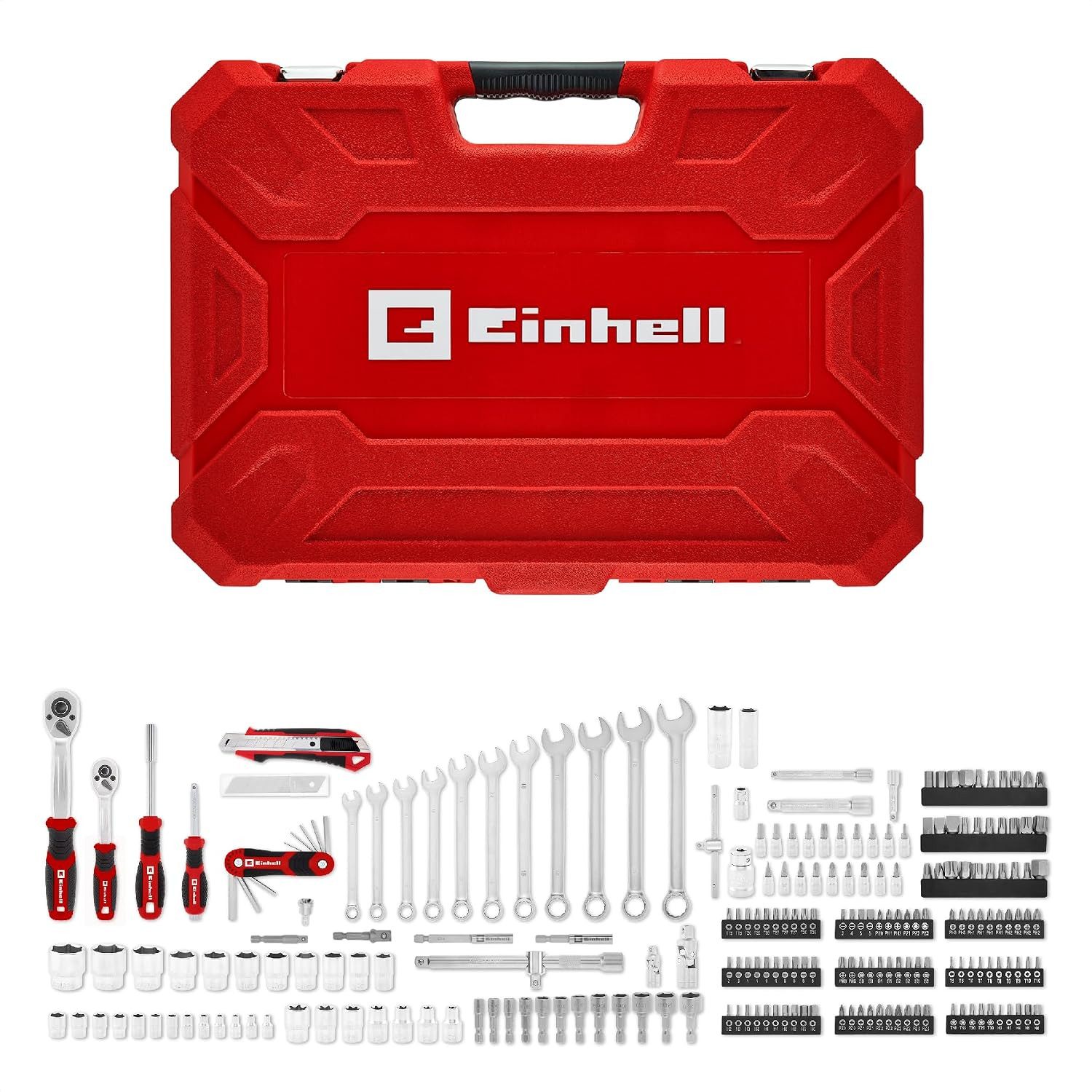 Einhell Werkzeugset, (233-tlg), Einhell Werkzeugkoffer 233-tlg. (Umschaltknarren, Gabel-Ringschlüssel