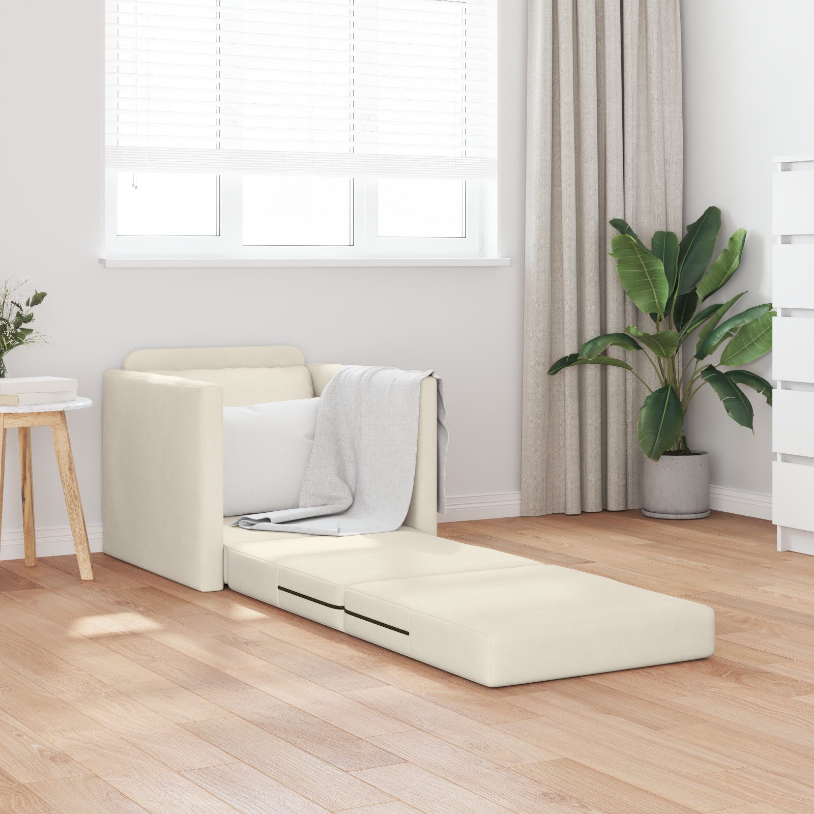 vidaXL Sofa Schlafsessel 2-in-1 Creme 74x77x81 günstig online kaufen