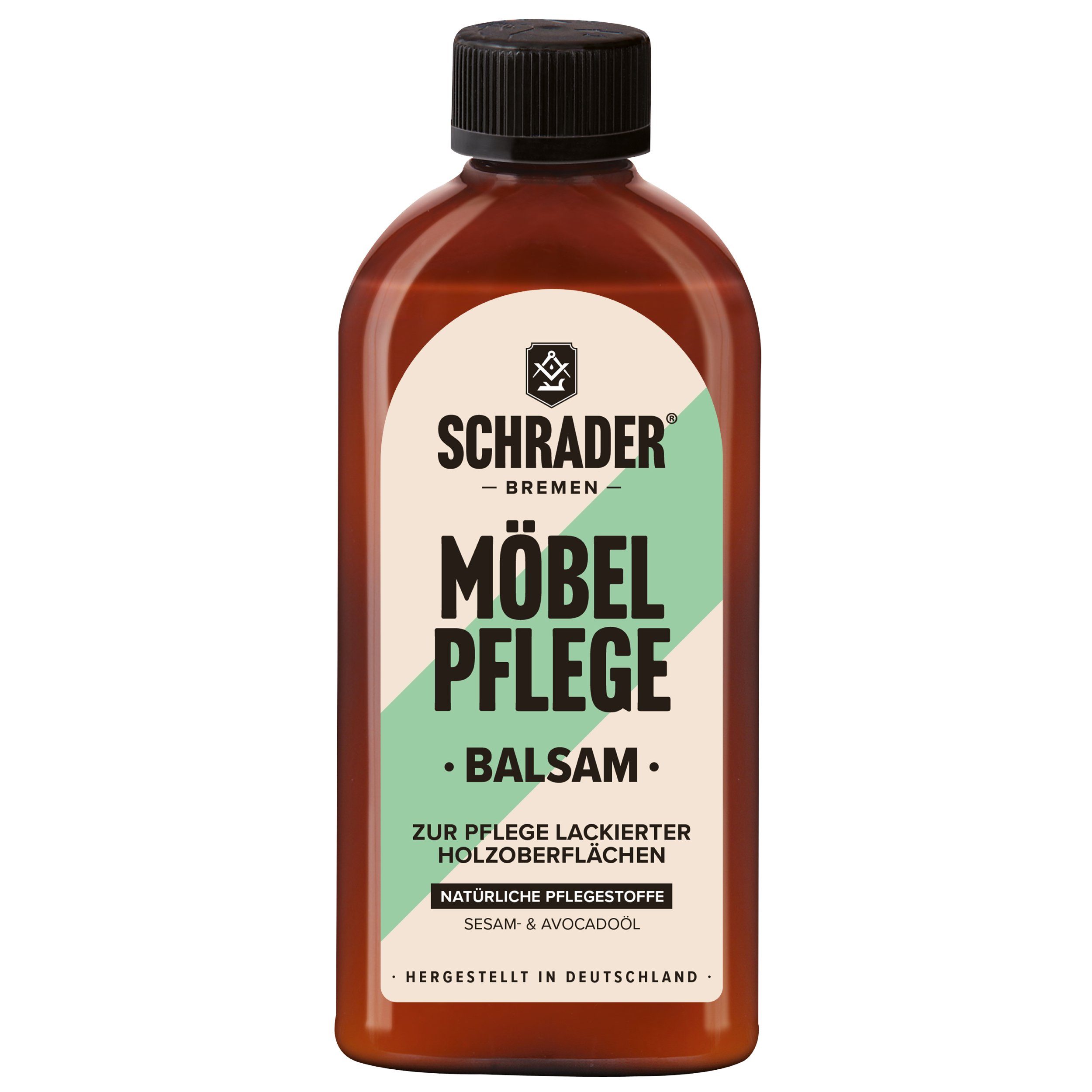 Schrader Möbel Pflege Balsam - 250ml - Holzreiniger (Pflegemittel für lackierte Holzoberflächen - Made in Germany)