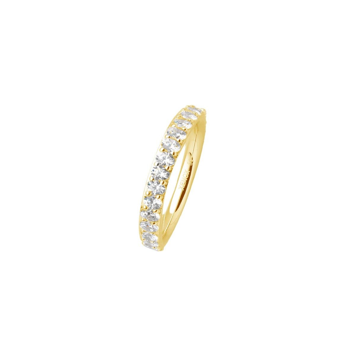 XENOX Silberring Ring Damen Krappe Zirkonia Silber Vergoldet XS7390G Gr. 54