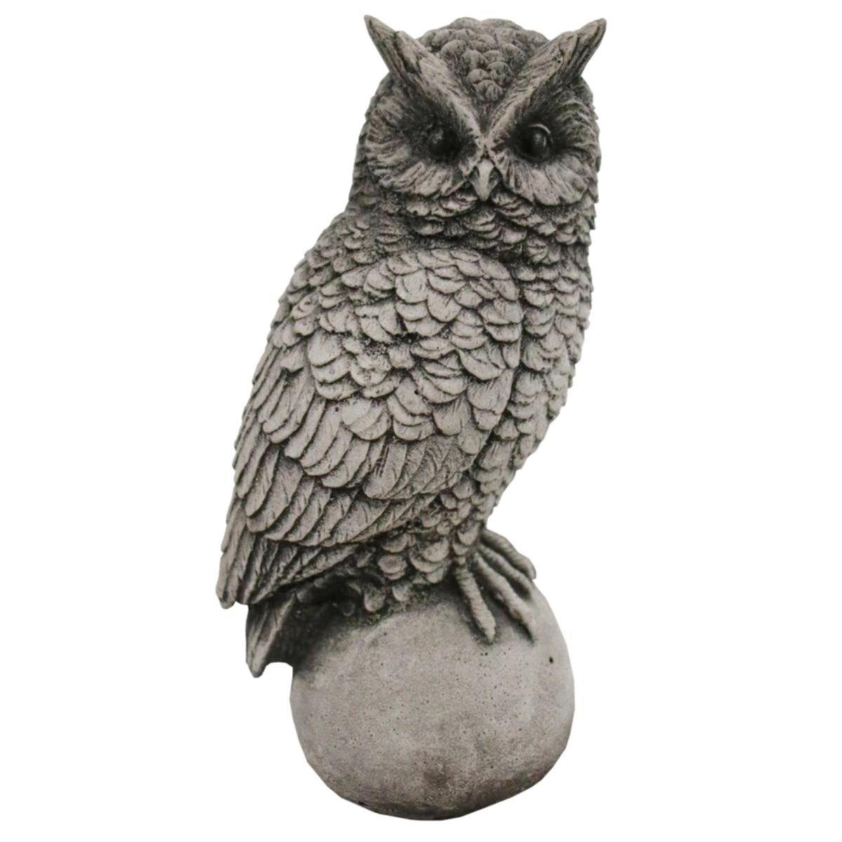 Gartenfigur 440s kleine Eule Antiksteinguss, H. ca. 19 cm