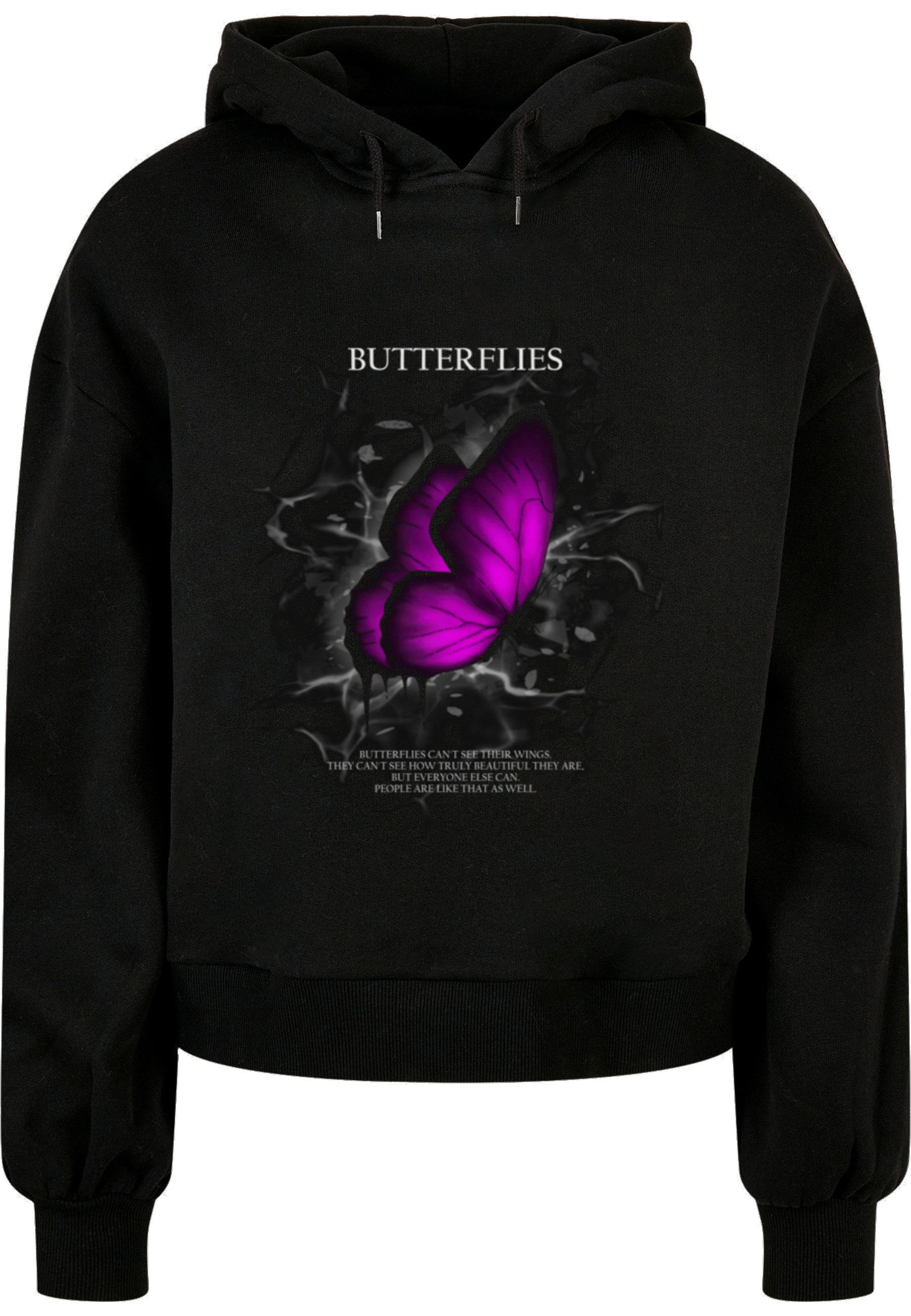 Merchcode Kapuzensweatshirt Merchcode Ladies Butterflies Organic Oversized günstig online kaufen