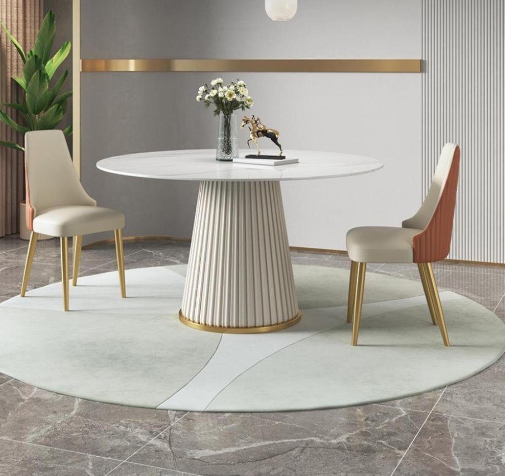 JVmoebel Esstisch Luxus Runder Tisch Design Edelstahl Möbel Esszimmer