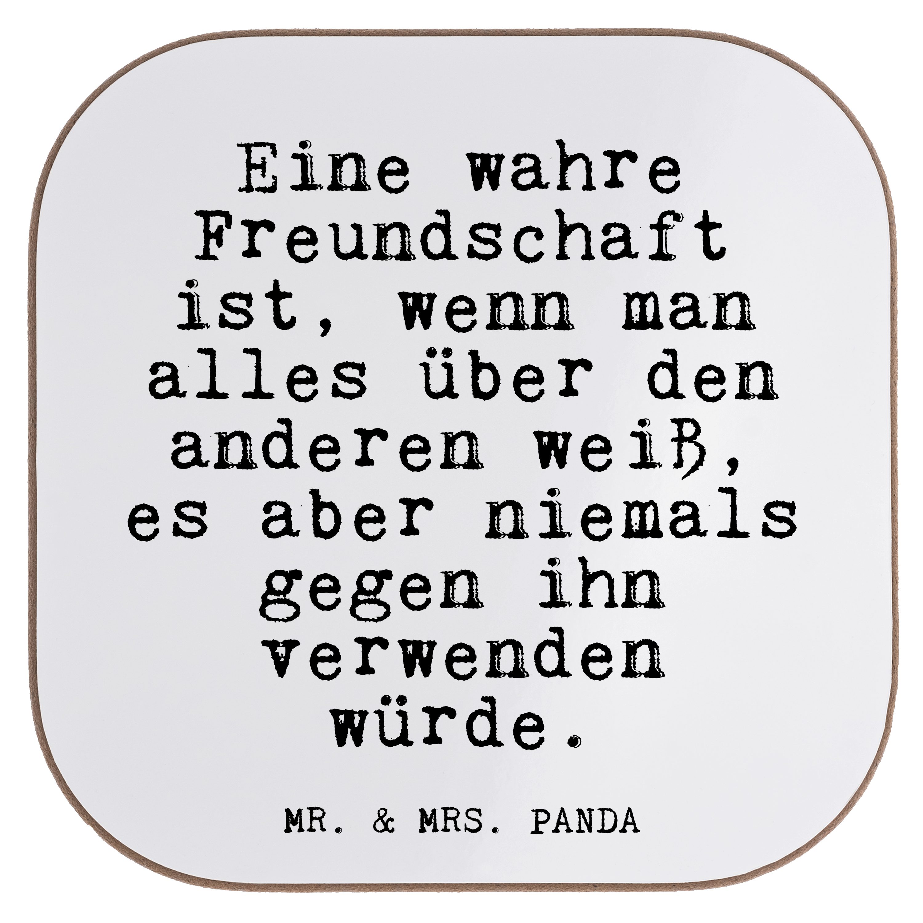 Mr. & Mrs. Panda Getränkeuntersetzer Eine wahre Freundschaft ist,... - Weiß - Geschenk, Kumpels, lustig, G, 1-tlg.