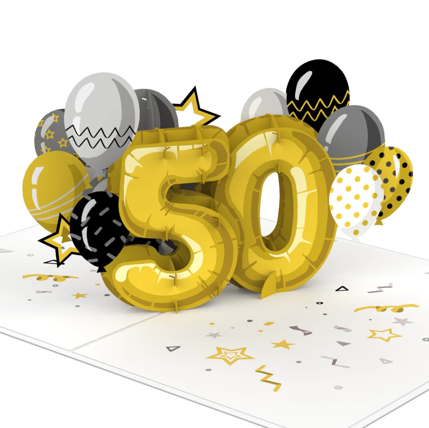 papercrush Geburtstagskarte 50. Geburtstag Pop-Up Karte