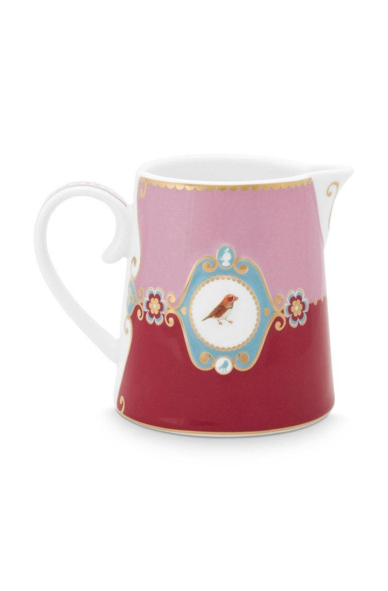 PiP Studio Kanne Love Birds Medallion Krug rot/pink 270ml, Jug Small Love Birds Medallion Red-Pink 270ml – Bild 2 von 2