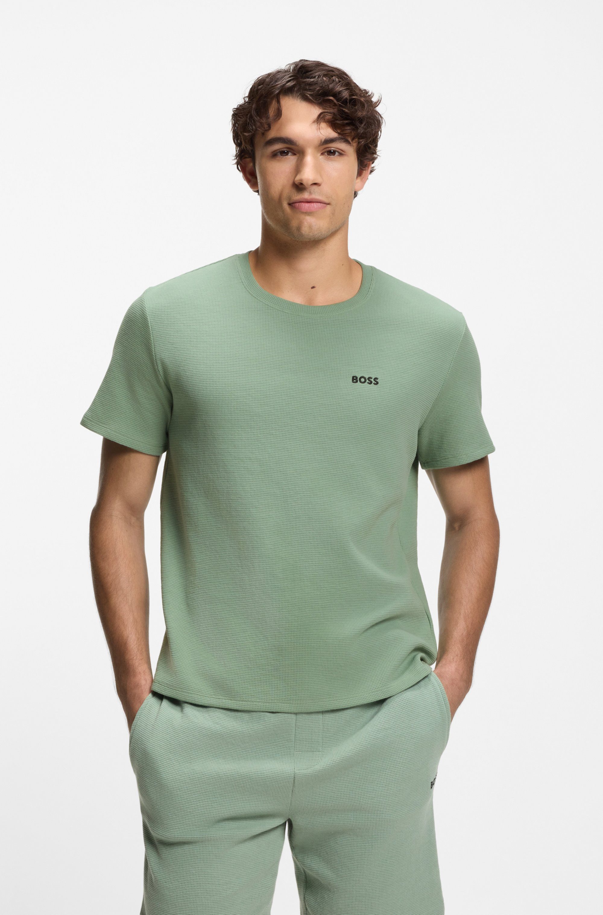 BOSS Pyjamaoberteil Waffle T-Shirt