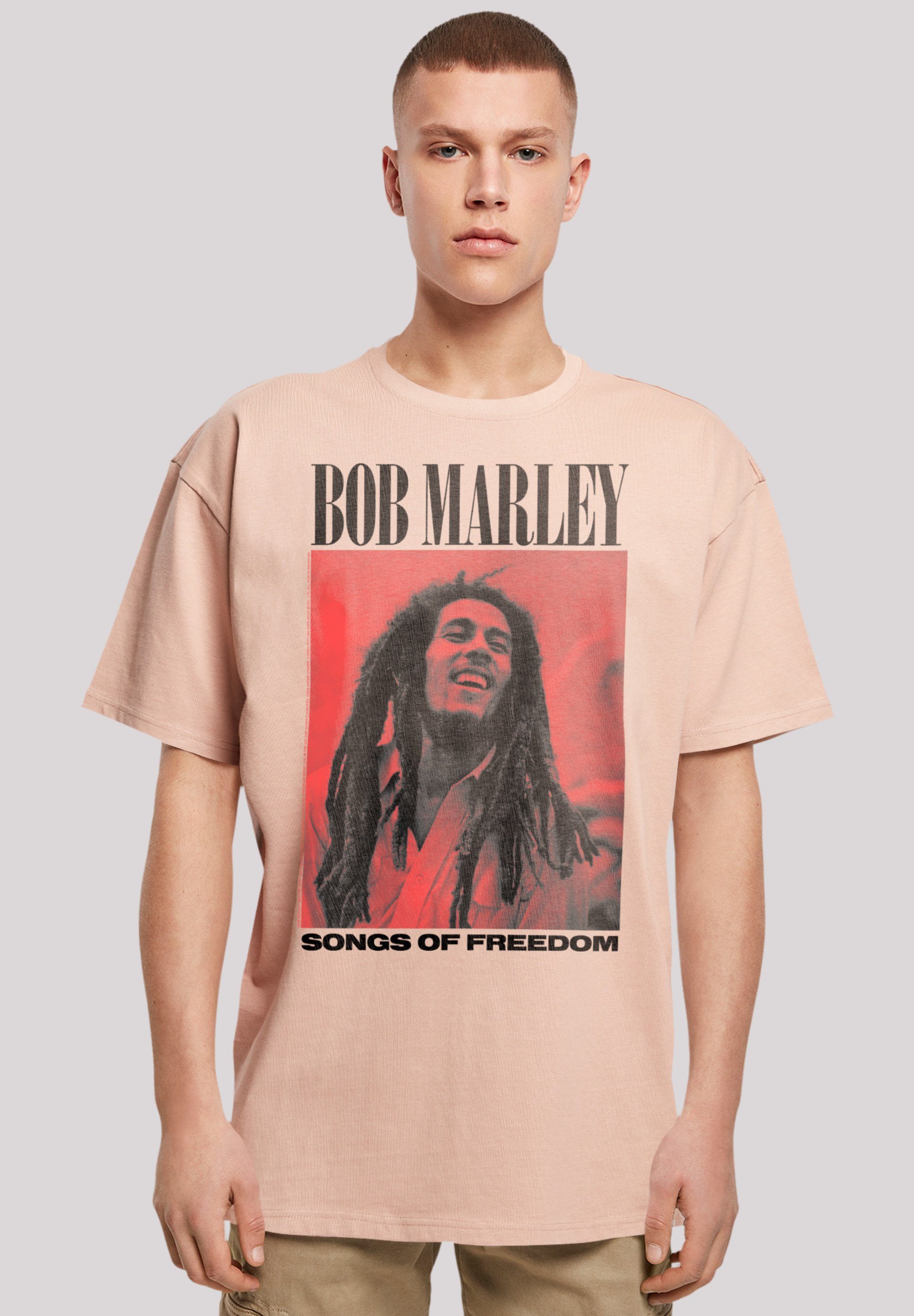 F4NT4STIC T-Shirt Bob Marley Songs Of Freedom Reggae Music Premium Qualität, Musik, By Rock Off amber