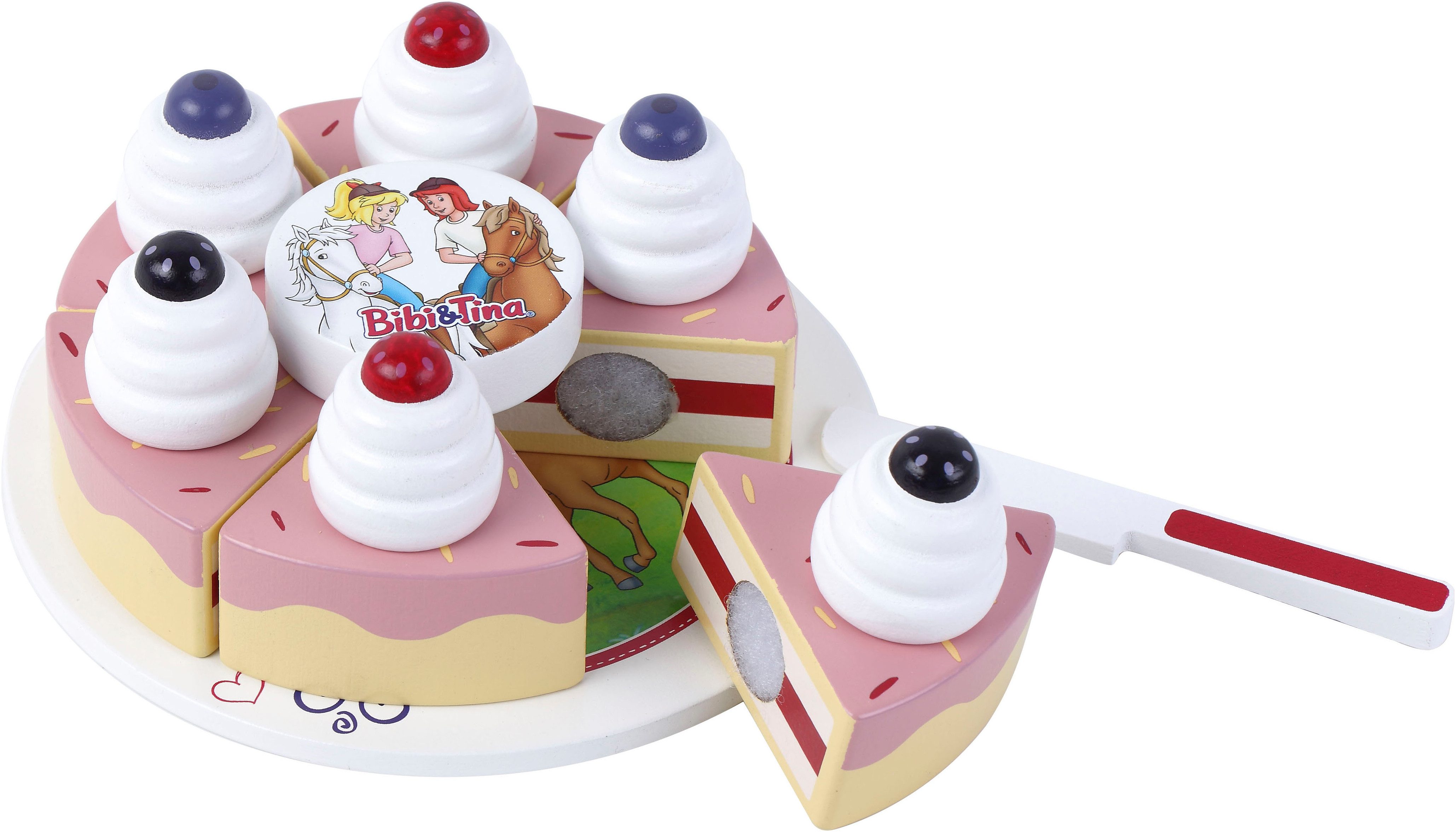 Tanner Spiellebensmittel Bibi & Tina, Torte, zum Schneiden; aus Holz