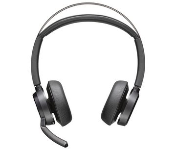 Poly BT Headset Voyager Focus 2 UC mit Stand Wireless-Headset (Active Noise Cancelling (ANC), Bluetooth, Active Noise Canceling)