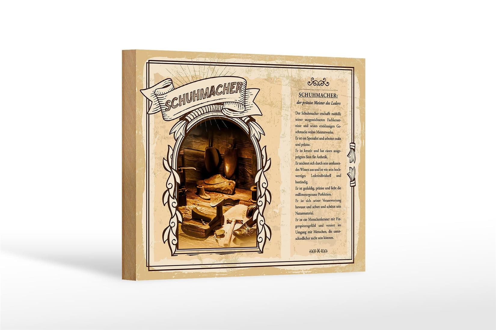Holzbild Berufe 18x12 cm Schuhmacher Fachkenntnisse