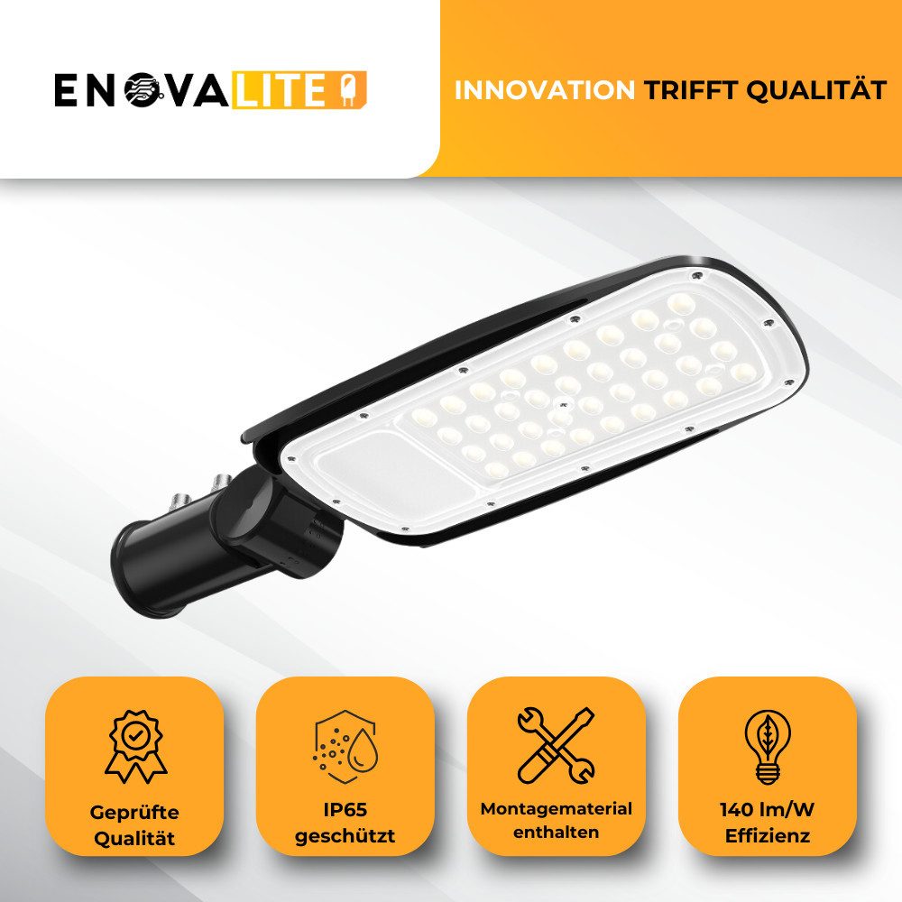 ENOVALITE LED Flutlichtstrahler ENOVALITE LED Straßenleuchte 30 W 5000 K Neutralweiß Schwarz, Neutralweiß