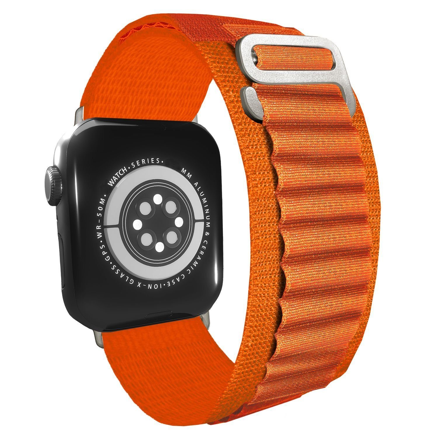 Nalia Smartwatch-Armband Apple Watch 38mm/40mm/41mm, Alpine Nylon Sport Uhr Ersatzband / Metallhaken / Outdoor / Wasserfest
