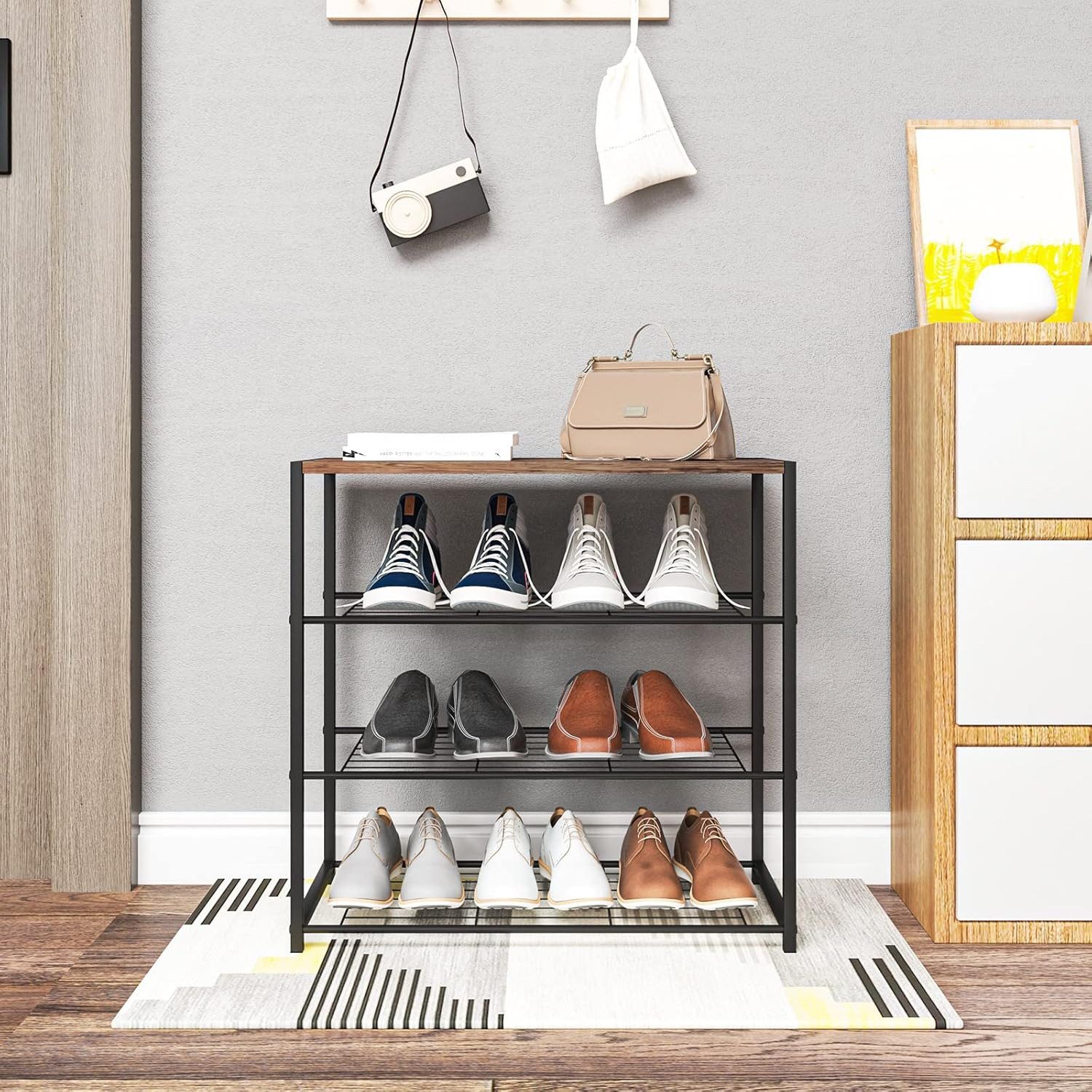 Woltu Schuhregal, 1-tlg., Schuhbank Schuhregal Badregal mit Sitzfläche günstig online kaufen