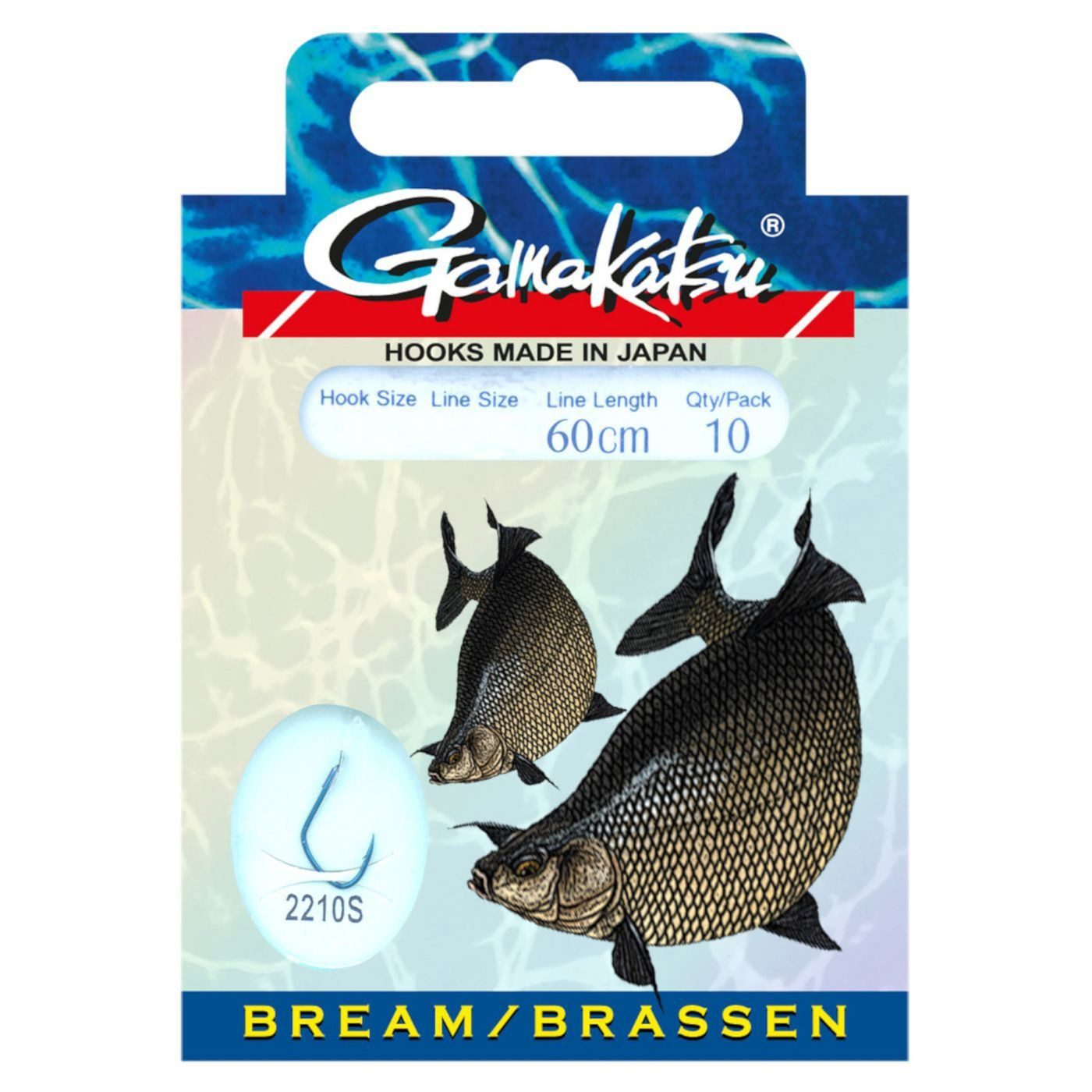 Stipphaken Gamakatsu Brassen LS-2210 60cm Blau - 10 gebundene Angelhaken