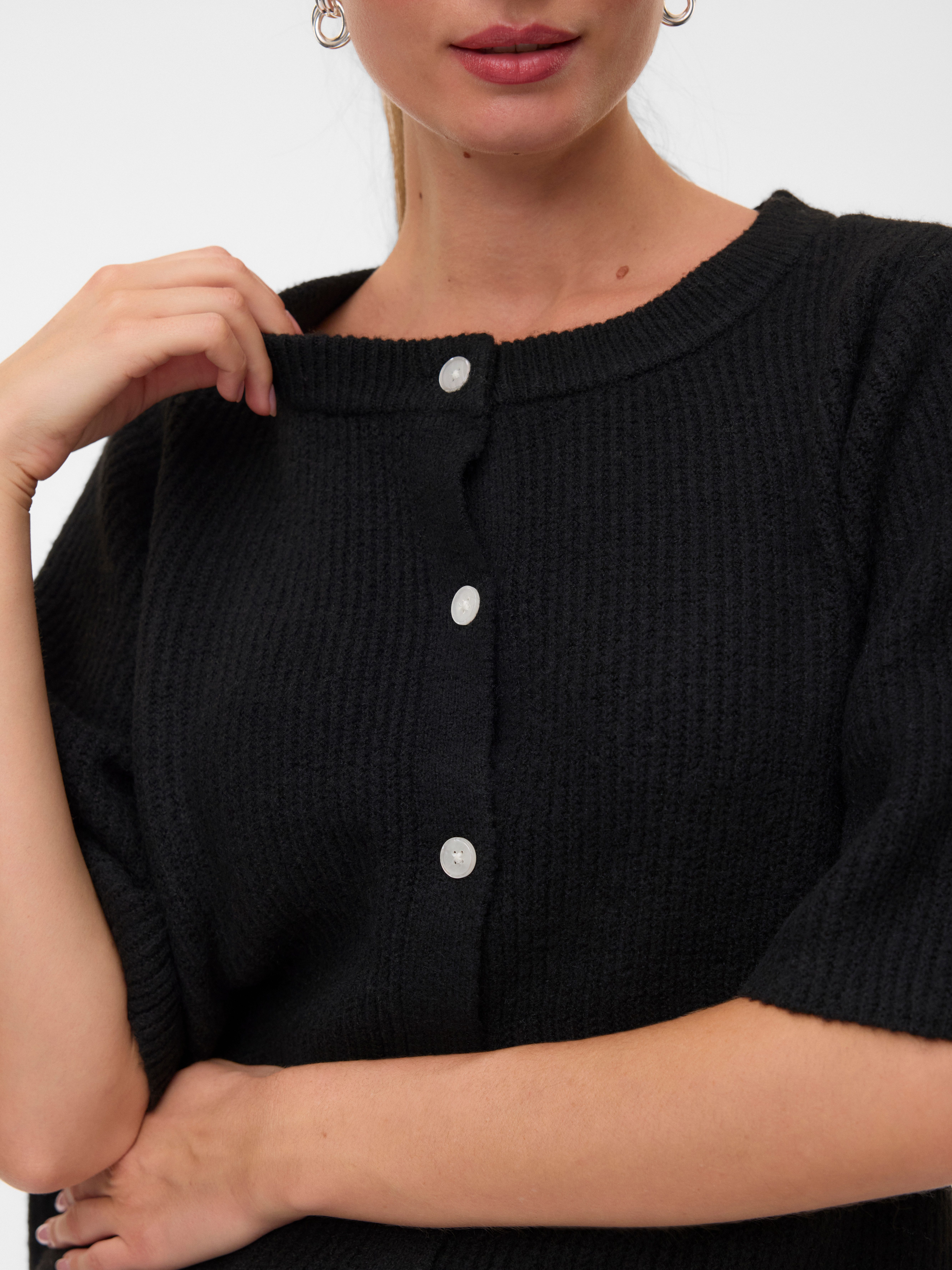 Vero Moda Strickjacke VMSOFFE 2/4 O-NECK CARDIGAN NOOS Materialmix, regular fit