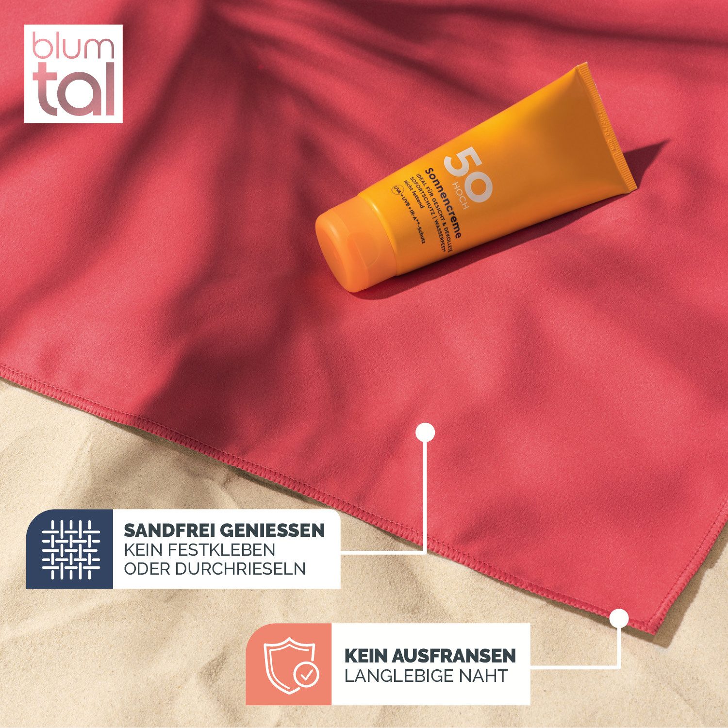 Blumtal Sporthandtuch Mikrofaser Handtuch - kompakte Mikrofaser Handtücher, Mikrofaser (inkl. Transporttasche, einzeln oder als Set verfügbar, 2-St), ultra leicht & schnelltrocknend, Reisehandtuch, Strandhandtuch