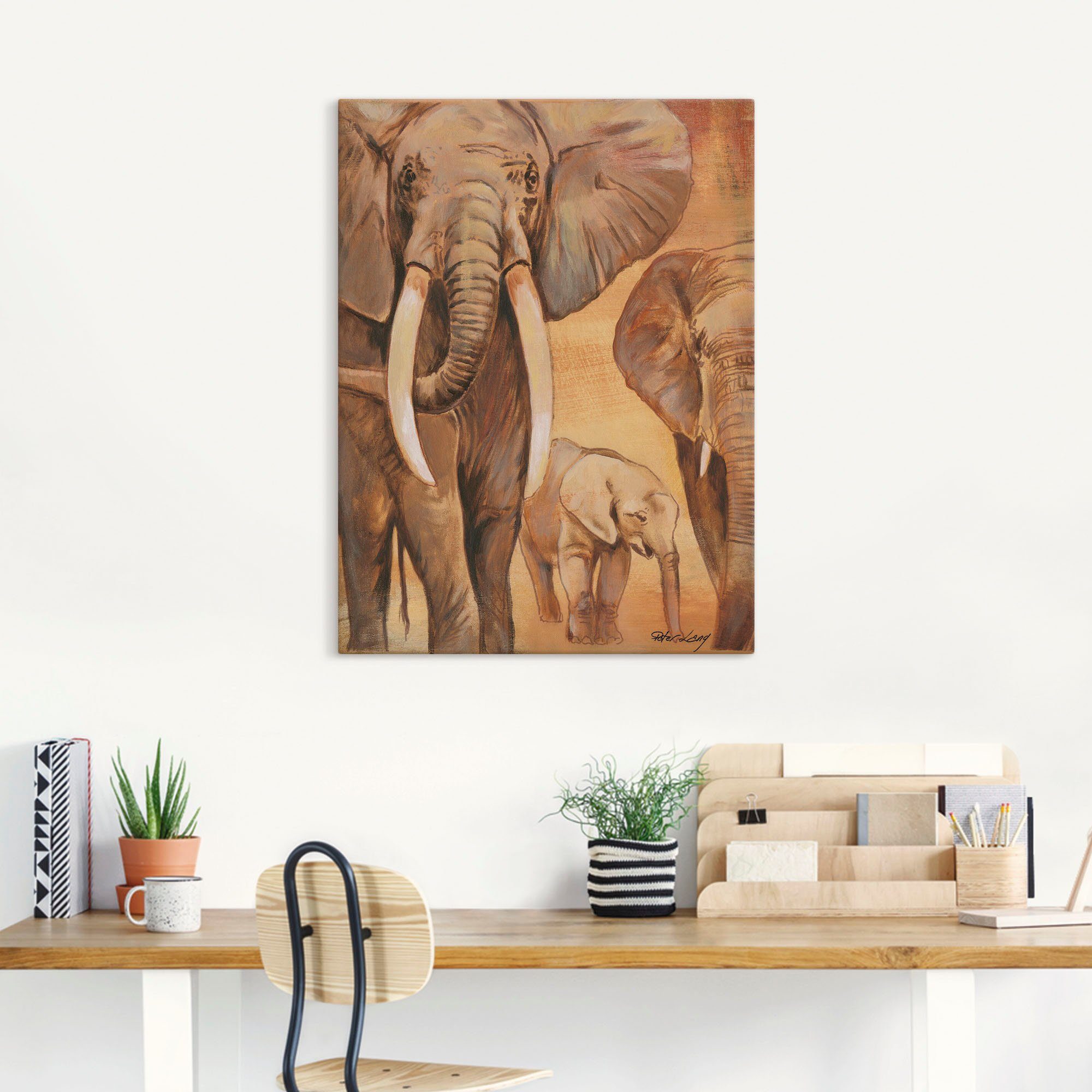 Alubild, Elefanten Artland Poster Leinwandbild, St), in (1 Wandbild oder versch. I, Größen Wildtiere als Wandaufkleber