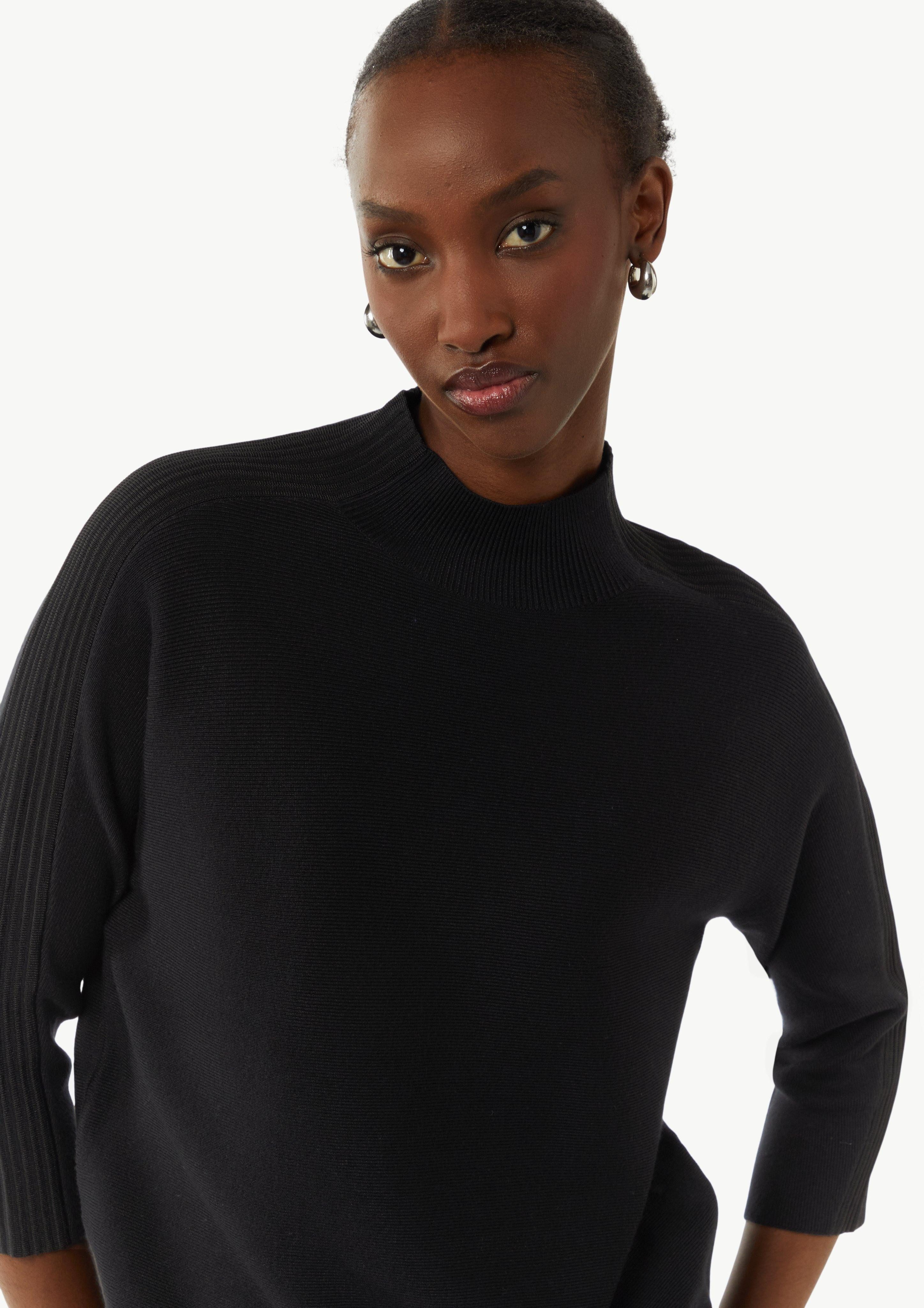 Comma Langarmshirt Feinstrickpullover mit Stehkragen und günstig online kaufen