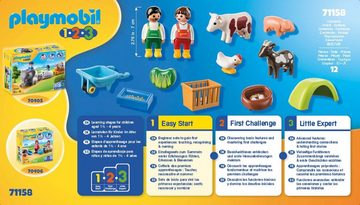 Playmobil® Konstruktions-Spielset Spielspaß auf dem Bauernhof (71158), Playmobil 1-2-3, (12 St), Made in Europe