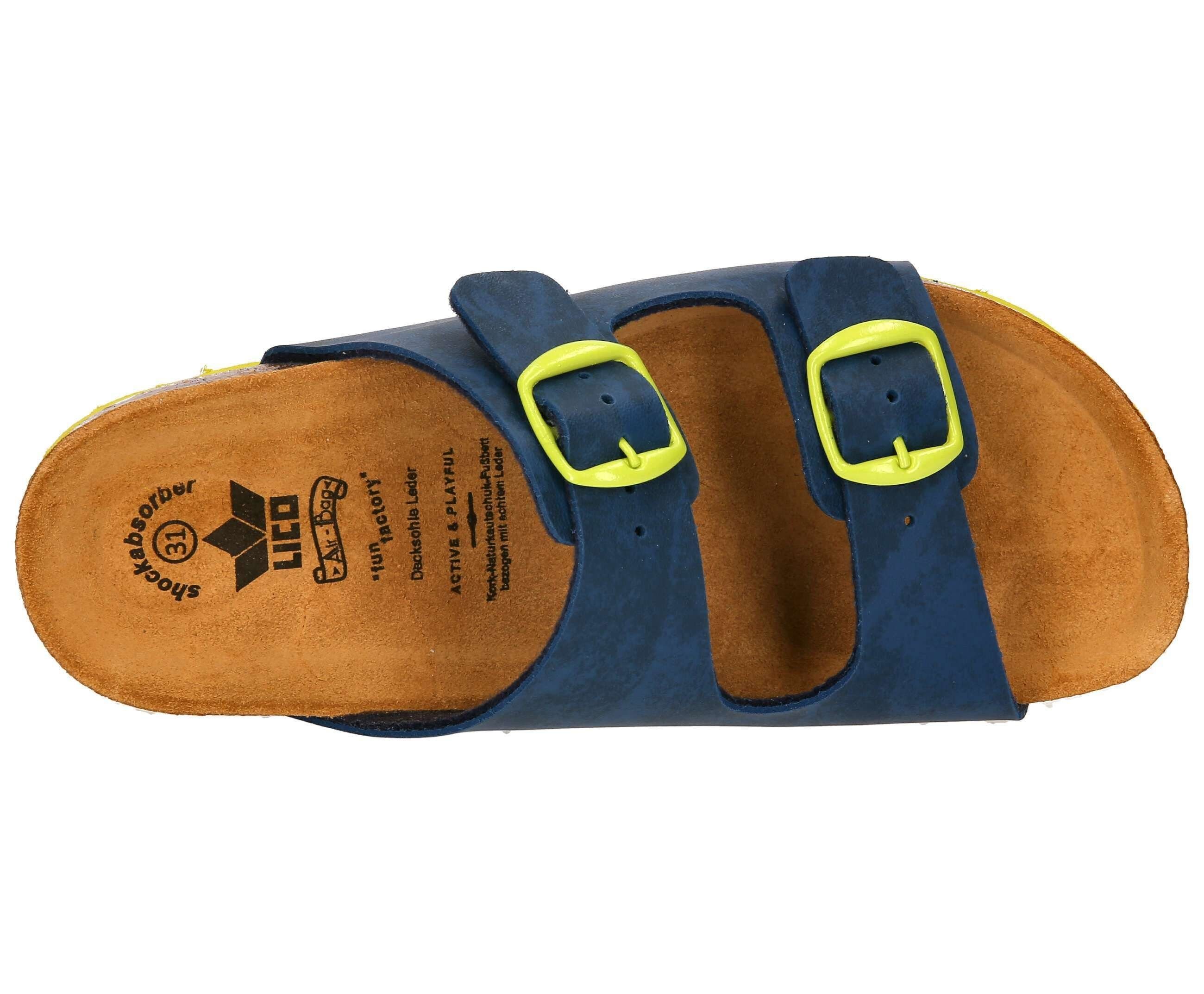 Lico Pantolette Bioline blau/lemon Kids Pantolette