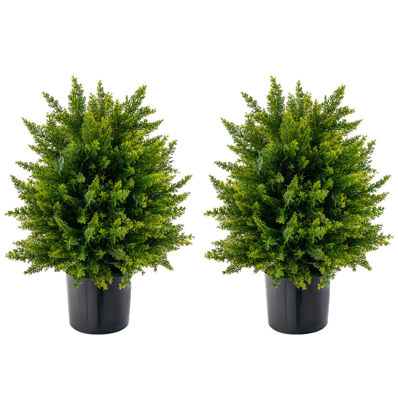 Kunstpflanze, COSTWAY, Höhe 55 cm, 2er Set Zeder Buchsbaum mit Topf günstig online kaufen