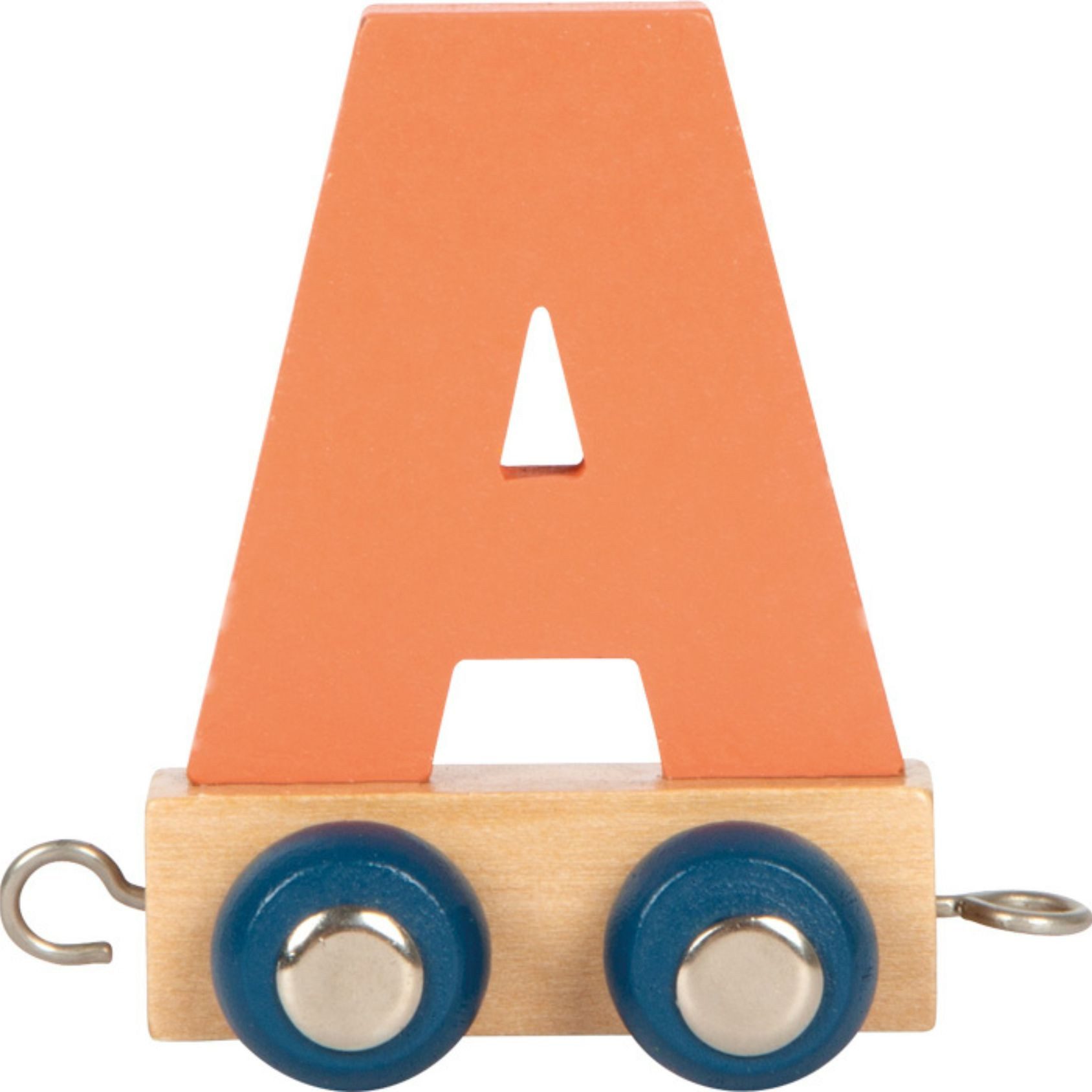 Small Foot Spielzeug-Zug Buchstabenzug Polar A orange, (Set, 1-tlg., 1), Einzigartiges Design, Made in Germany