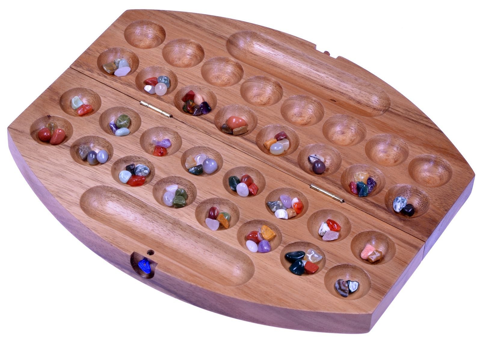 LOGOPLAY Spiel Hus oval Samena Gr. S - 2. Wahl, Familienspiel, Bao Spiel Gr. S oval aus Holz Strategiespiel mit Edelsteinen (2. Wahl)