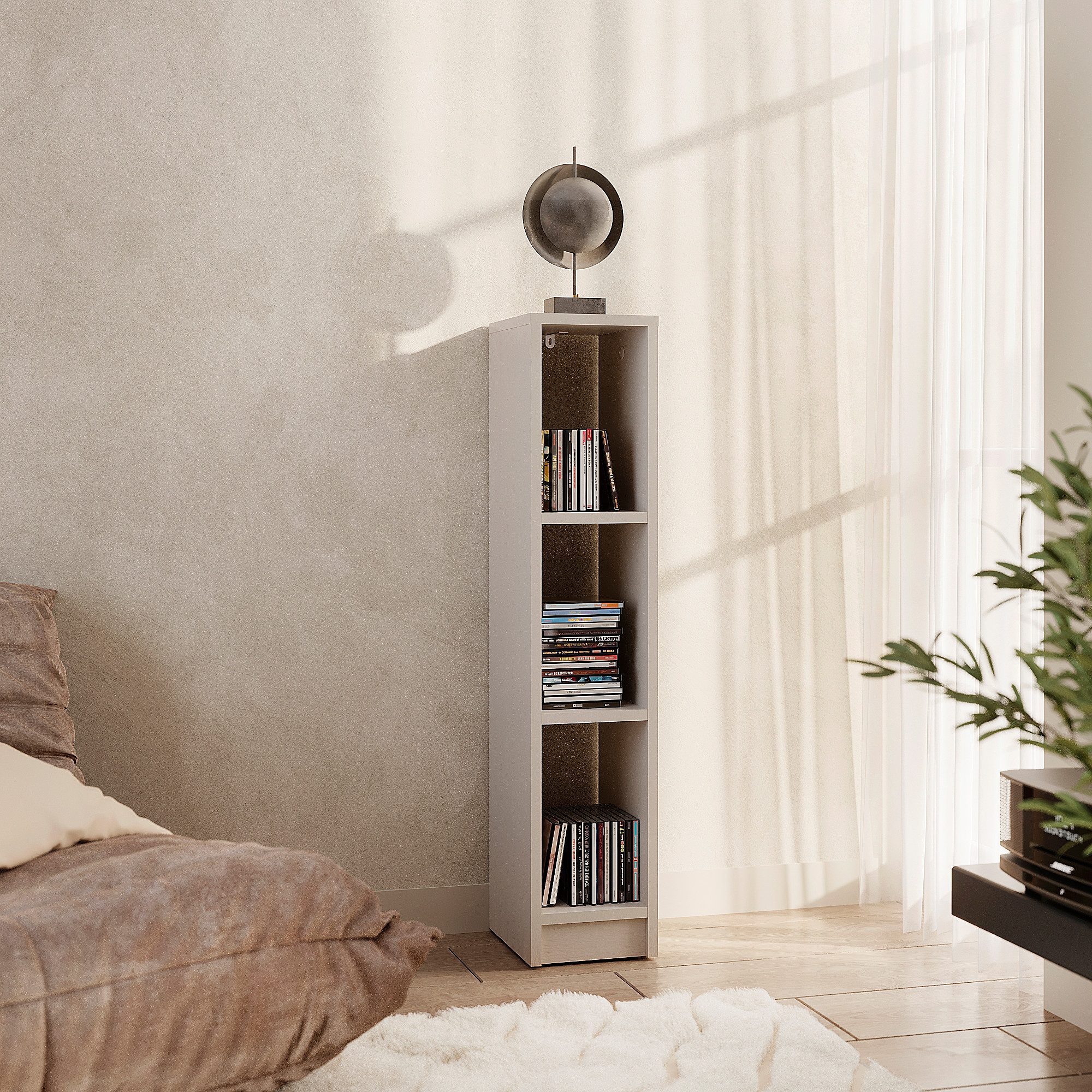 KOMTO Bücherregal LAKO Bücherregal 20-30 cm Breit, Schmales Regal mit 3-7 Fächern