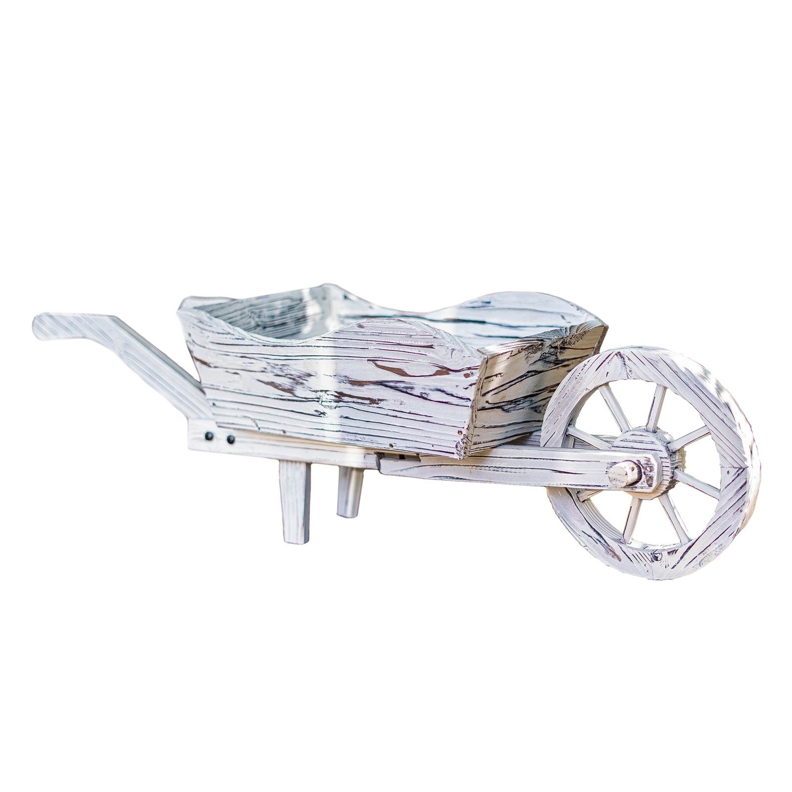 HTI-Living Gartenfigur Holzschubkarre Weiß Rustikal Sommerset, (Stück, 1 St günstig online kaufen