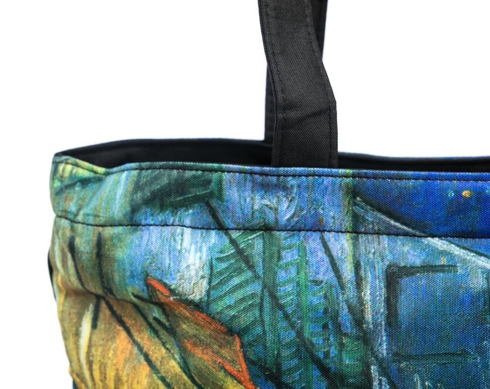 Luckyweather not just any other day Shopper Einkaufstasche / Shopping Bag Motiv CAFÉTERASSE AM ABEND (1-tlg., 1 Stück Shopping Bag), Schultertasche beidseitig bedruckt mit Motiv bedruckt
