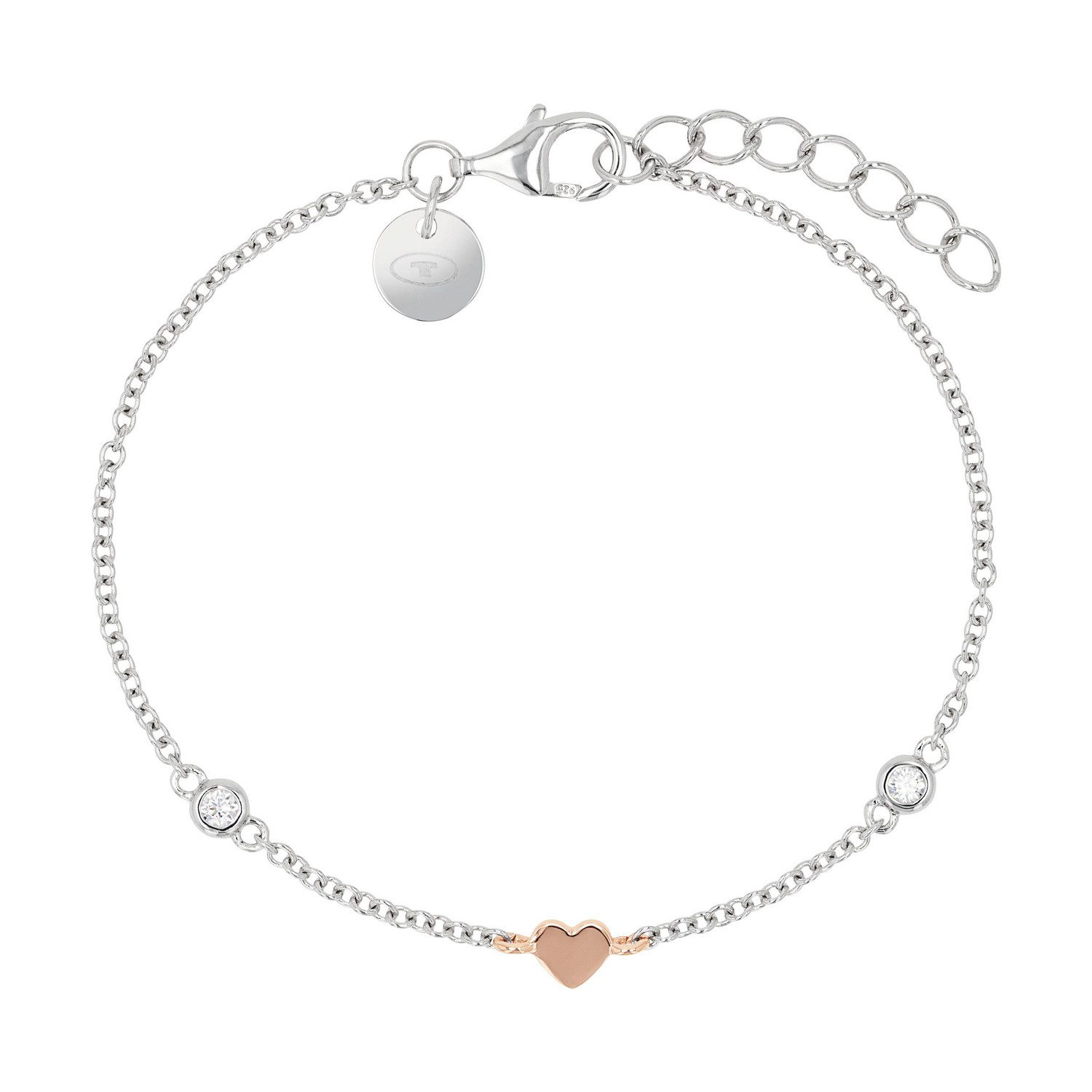 TOM TAILOR Silberarmband Herz, mit Zirkonia (synth)