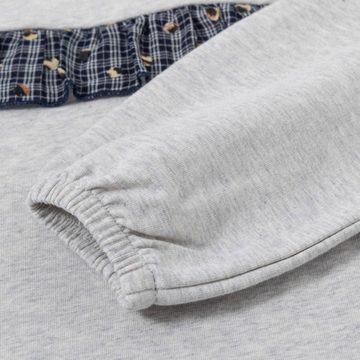 suebidou Sweatshirt Pullover Mädchensweatshirt mit Rüschen grau