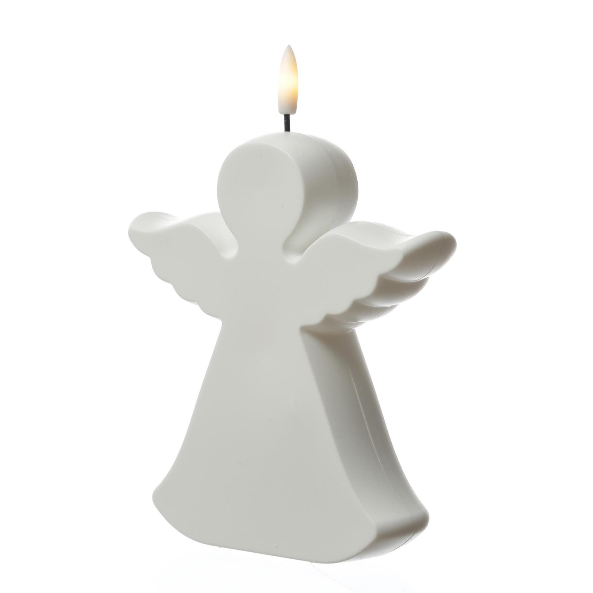 MARELIDA LED-Kerze Engel Gartenfigur Grabdeko 3D Flamme 18cm Timer Batterie günstig online kaufen