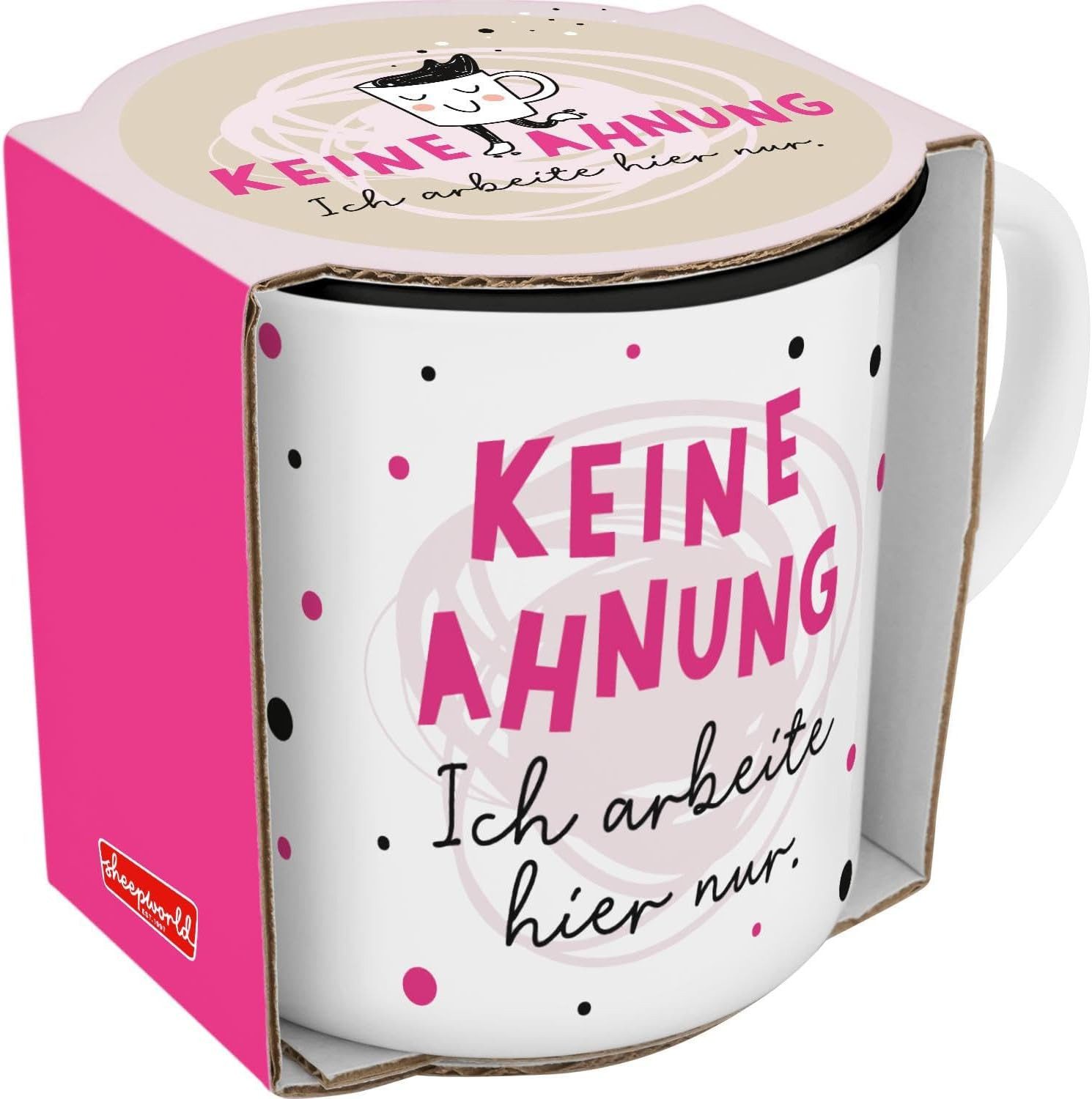 Sheepworld Tasse XL Tasse Becher Tee Kaffeetasse 52cl Geschenk Sheepworld AHNUNG 74840, Porzellan