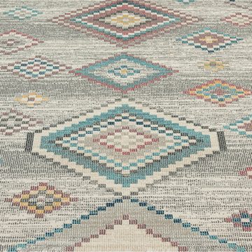 Teppich In- & Outdoor Teppich mit geometrischem Muster in creme-grün, Teppich-Traum, rechteckig, Höhe: 8 mm