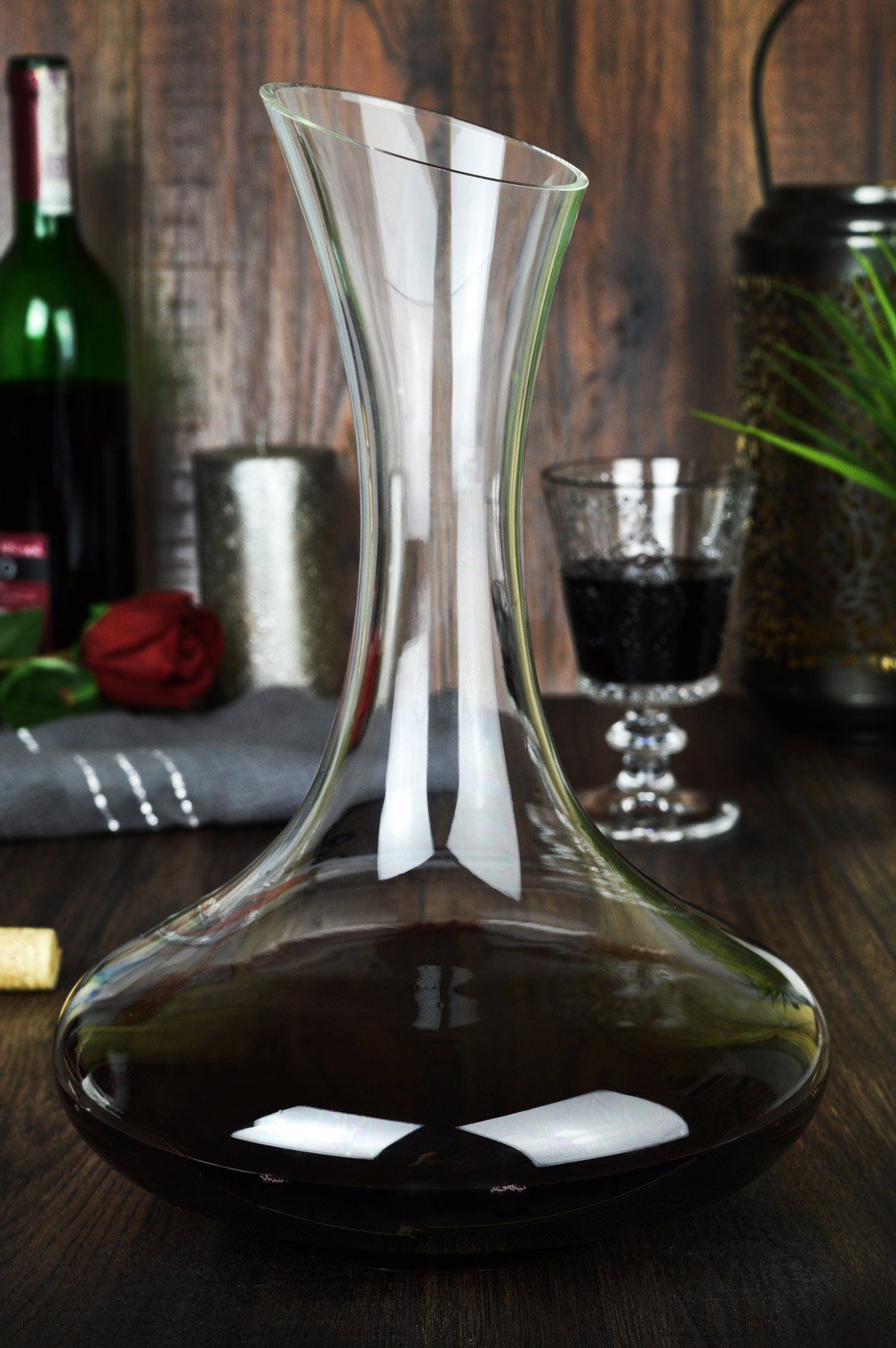 Sendez Dekanter Weinkaraffe 1,5 Liter Dekantier Glaskaraffe Karaffe Glas, (1-tlg)