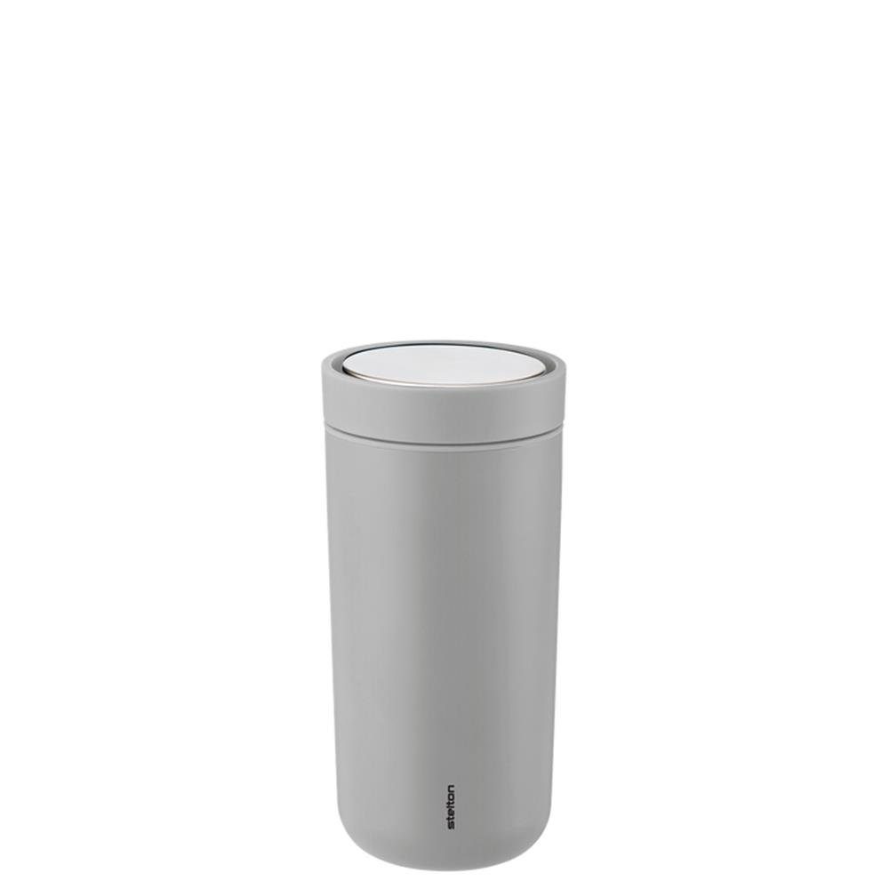 Stelton Thermobecher To Go Click, 400 ml, Isolierbecher aus Edelstahl, mit Vakuumisolierung soft light grey