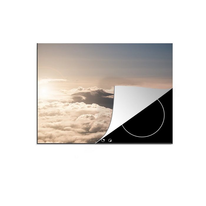 MuchoWow Herdblende-/Abdeckplatte Blick aus der Vogelperspektive auf den Vulkan Ätna bei Sonnenuntergang Vinyl (1 tlg) Mobile Arbeitsfläche nutzbar Ceranfeldabdeckung