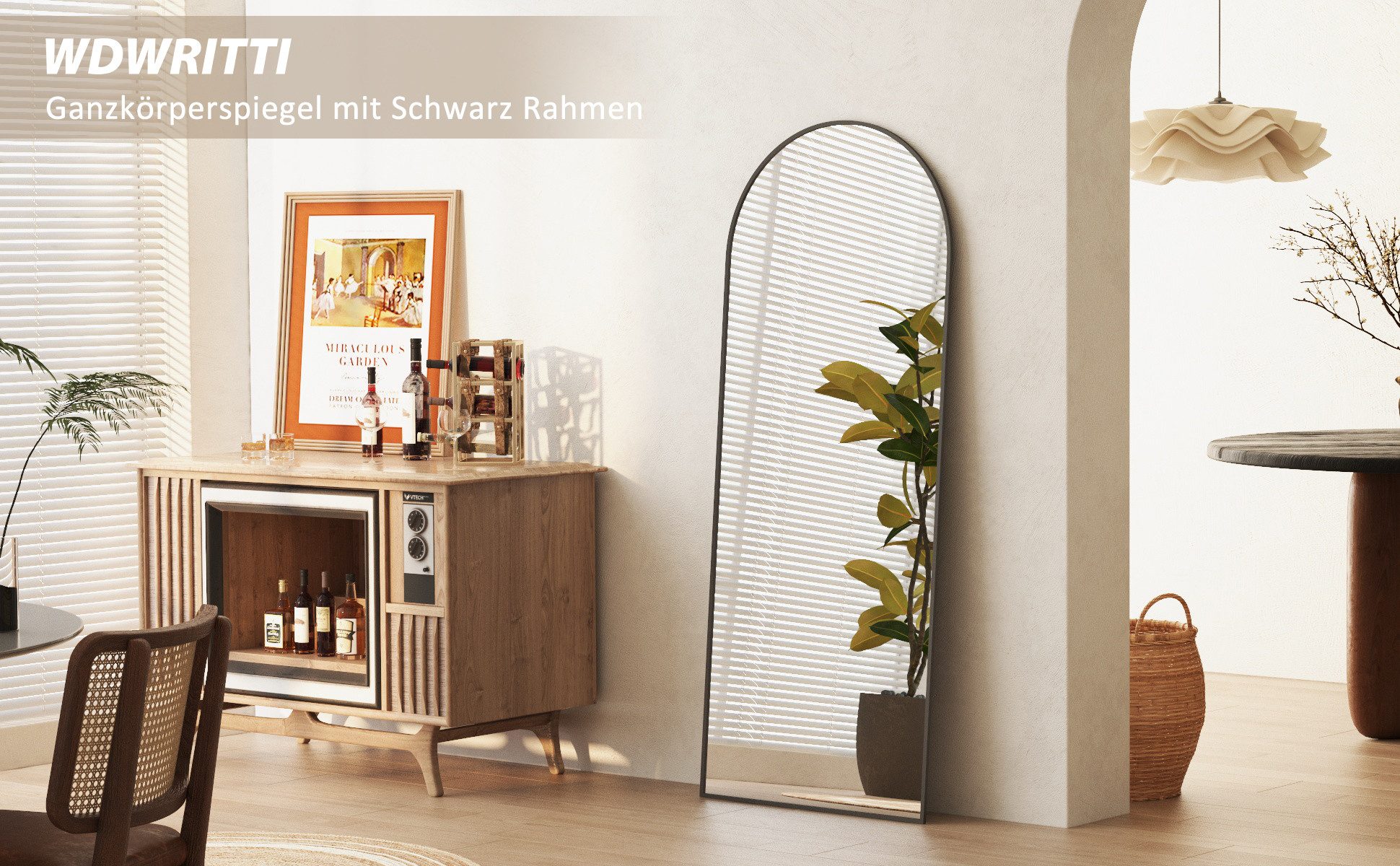 WDWRITTI Spiegel Schwarz groß 150x50 Spiegel günstig online kaufen