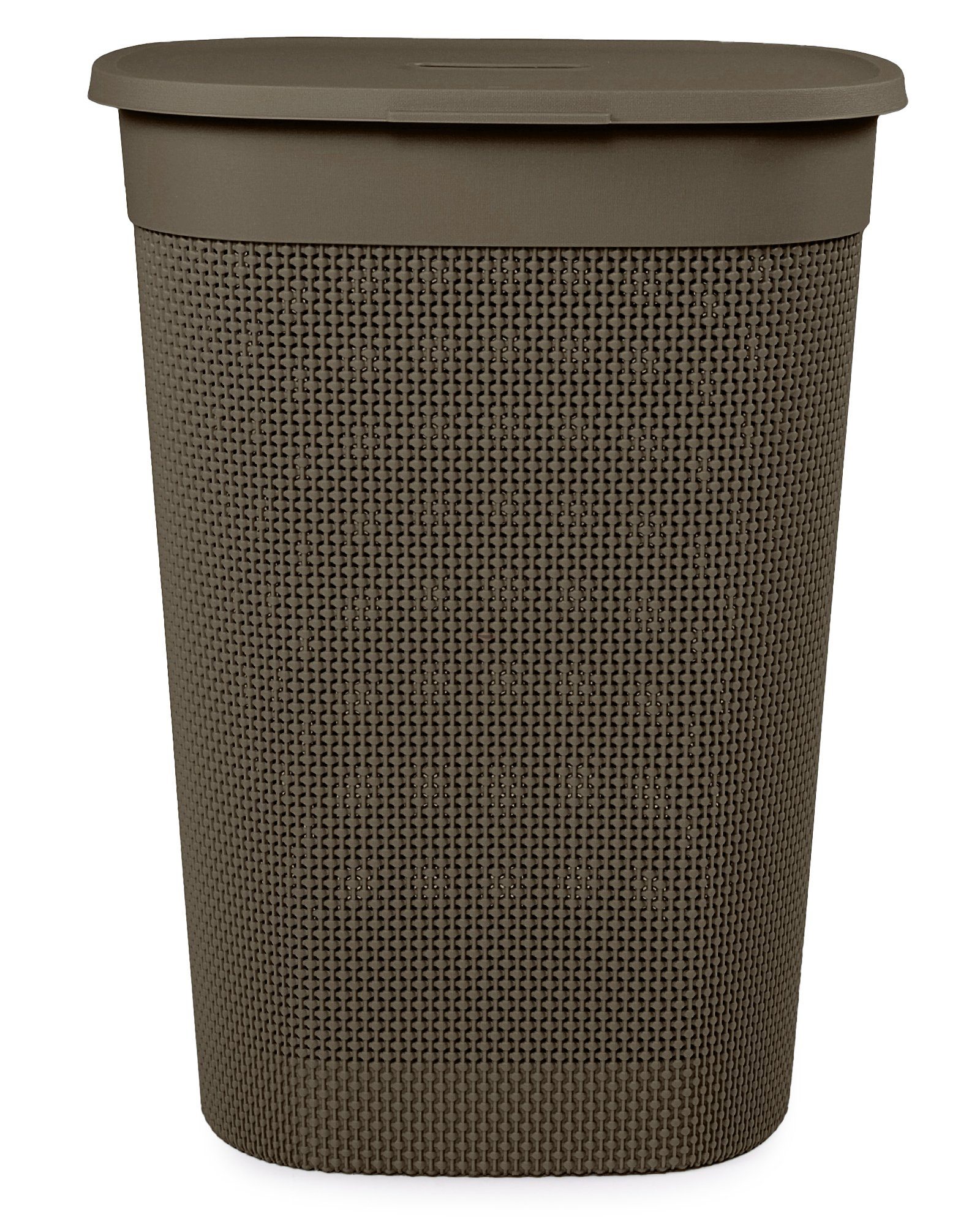 belüftet, Kunststoff Wäschebox edle Liter, gut italienisches Wäschekorb neues Verarbeitung 55 ONDIS24 Cappucino aus Design, Filo