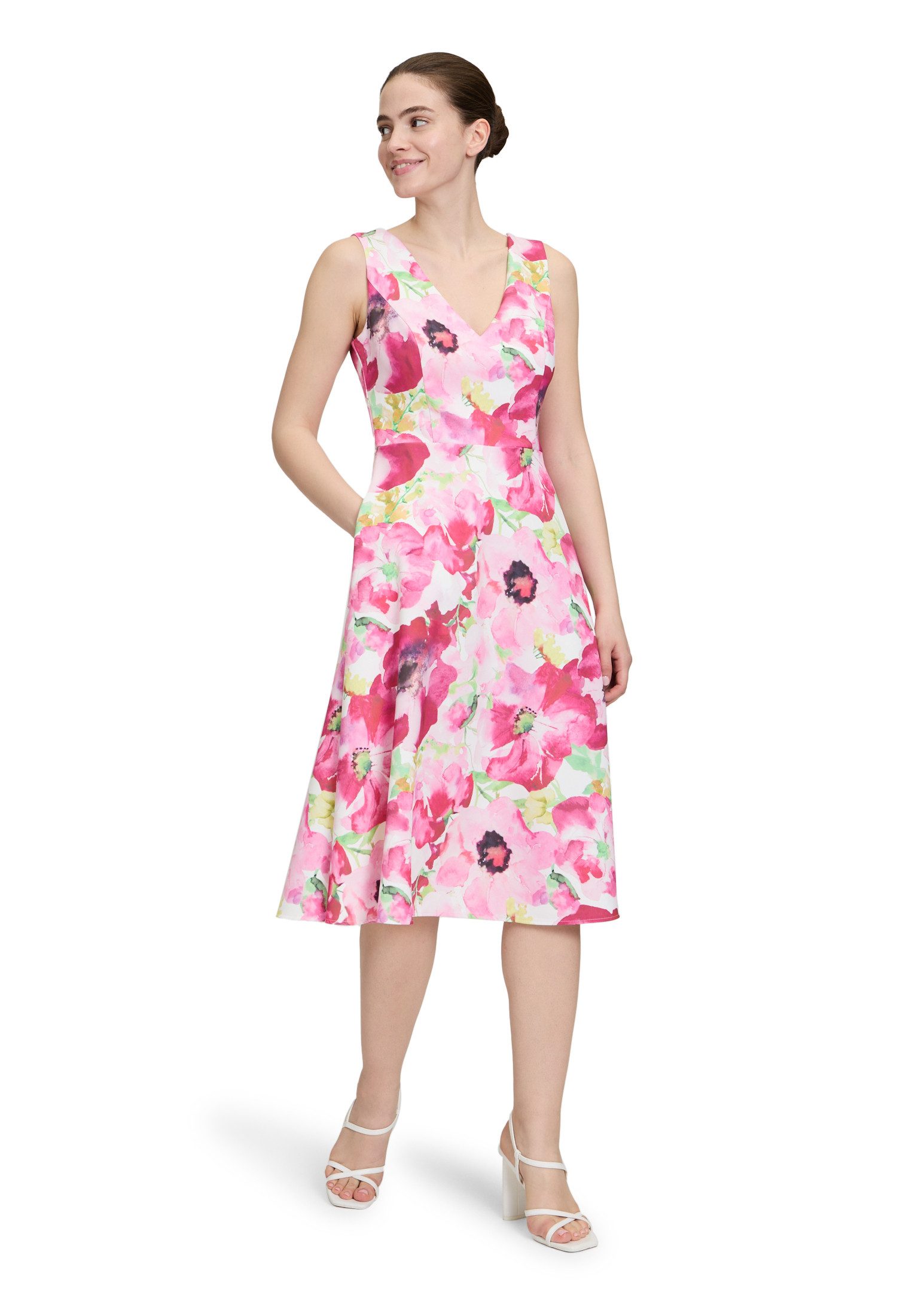 Vera Mont Cocktailkleid Damen mit Blumenprint Cut-Outs günstig online kaufen