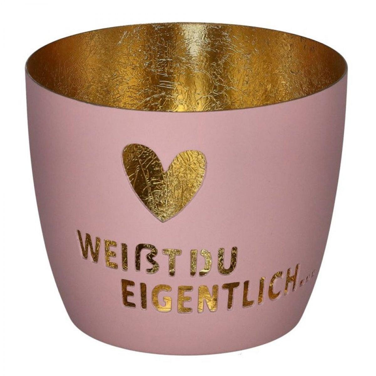 Giftcompany Kerzenhalter Windlicht Madras Weißt Du eigentlich Rosa Gold