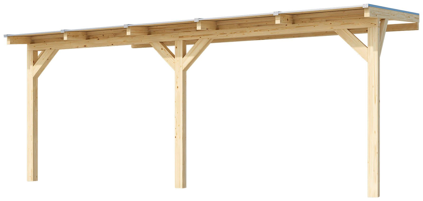 weka Terrassendach Terrassenüberdachung, BxT: 455x322 cm, aus verzugssteifem Leimholz, direkt farblich behandelbar