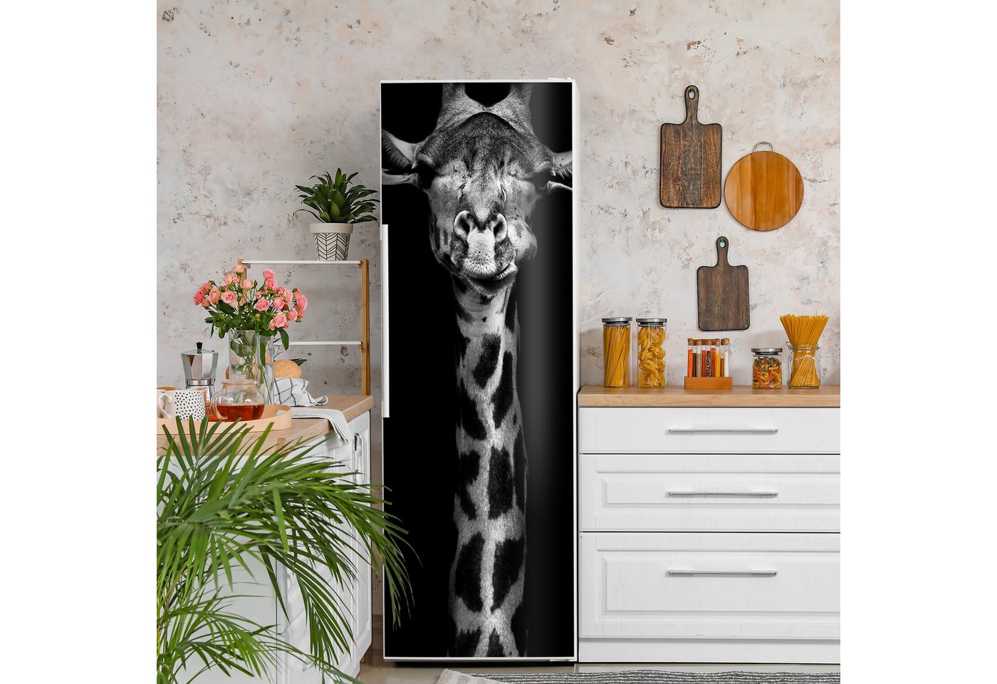 Thumbnail - DEQORI Magnetfolie 'Giraffenporträt', Kühlschrank Magnetmatte magnetisch Magnetfolie Folie Schutz