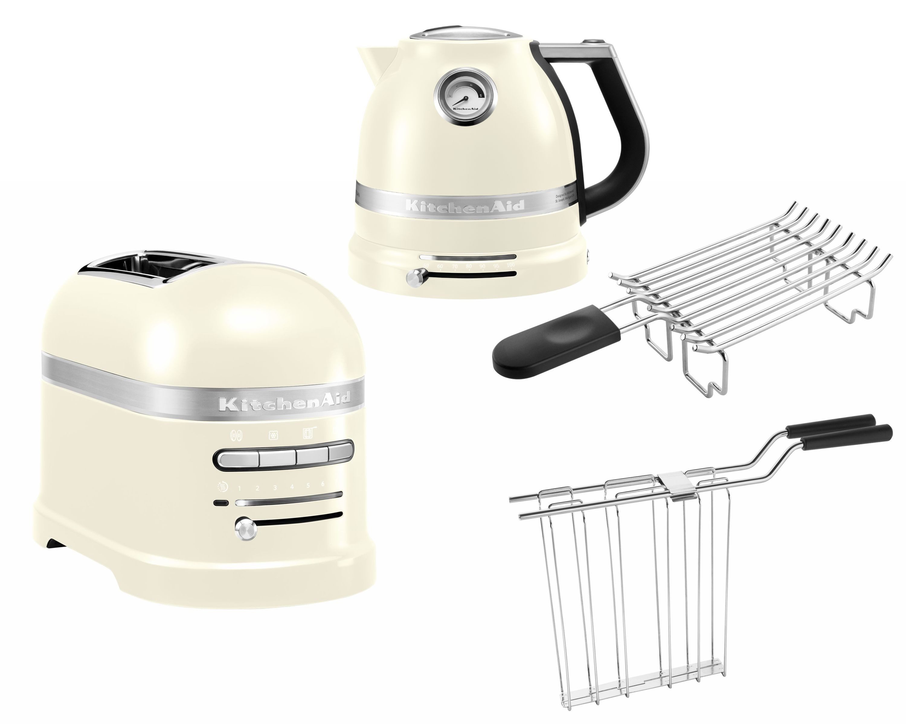 KitchenAid Toaster KitchenAid Artisan Wasserkocher, 2 Scheiben Toaster, Brötchenaufsatz